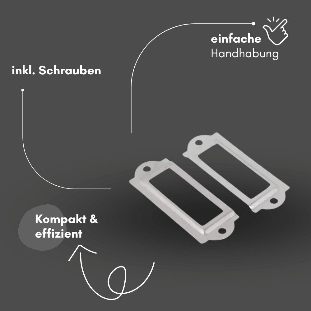 MaajeeKuto Schrankwange Kartenhalter Metall Etikettenhalter 85x30 mm Vintage Schubladenschild