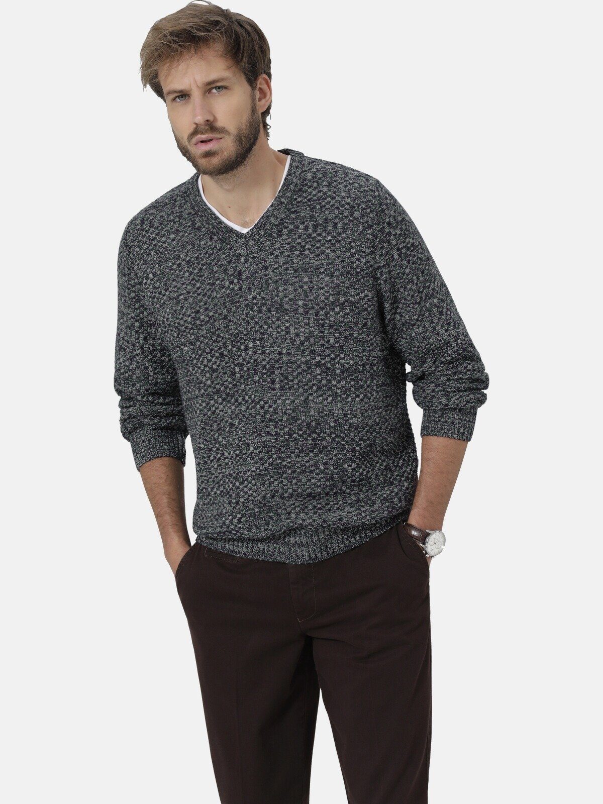 Babista Strickpullover VALVENTO aus dreifarbigen Strickgarn günstig online kaufen