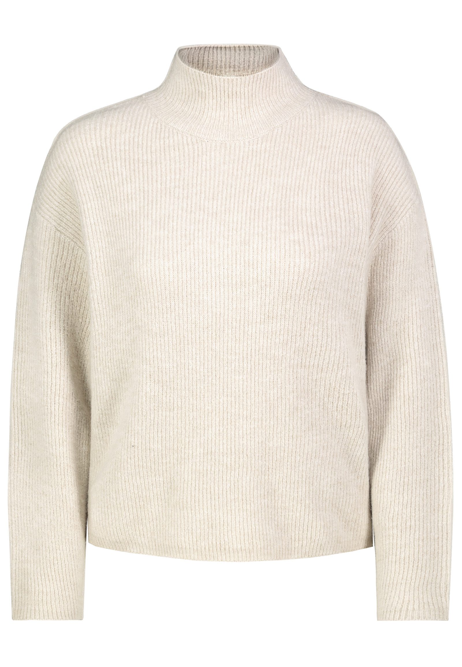 Eight2Nine Strickpullover Moderner Stil Stehkragen Langarm für Damen (1-tlg) Hochgeschlossener Kragen, Feinstrick, Rippstruktur, Bequem