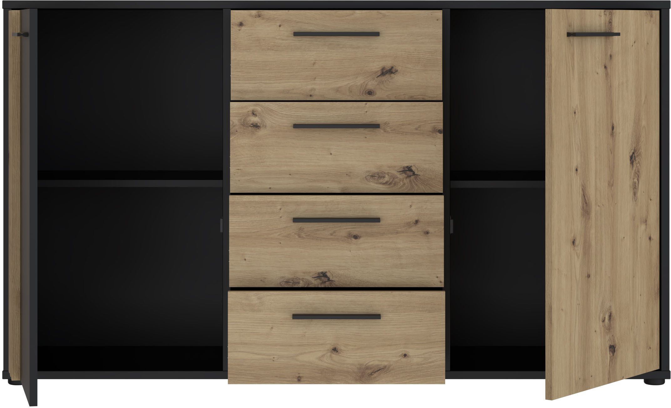 FORTE Sideboard Cardigan, Sideboard, 2 farbig, Stauraum, Schubkasten, Soft Close,Breite 142,6cm