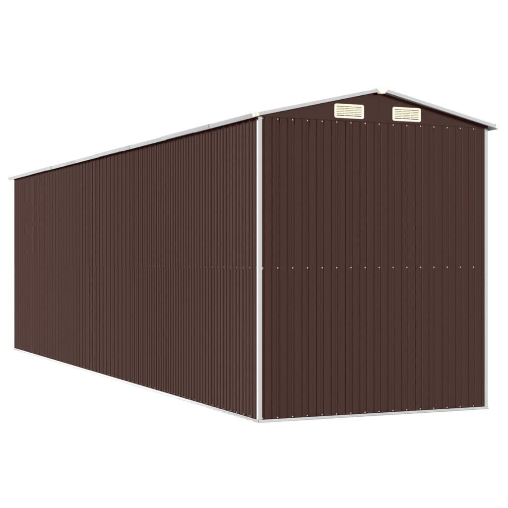 Geräteschuppen Stahl Verzinkter Dunkelbraun cm Garten-Geräteschrank 192x689x223 vidaXL