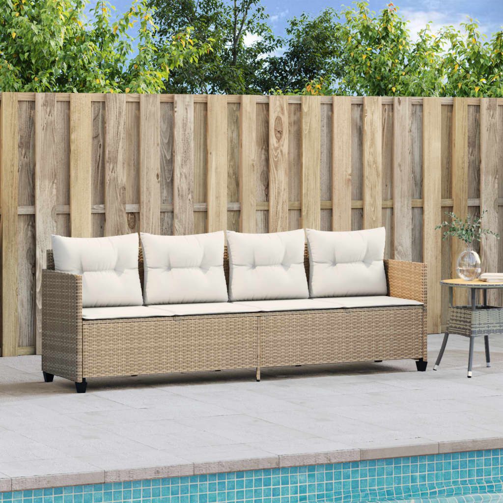 vidaXL Gartenliege Sonnenliege mit Kissen Beige günstig online kaufen