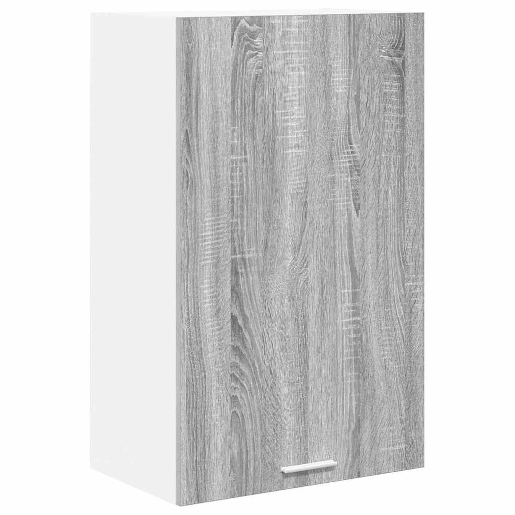 vidaXL Hängeschrank Hängeschrank Hängeschrank mit Tür Riga Grau Sonoma und Weiß 50x31x80