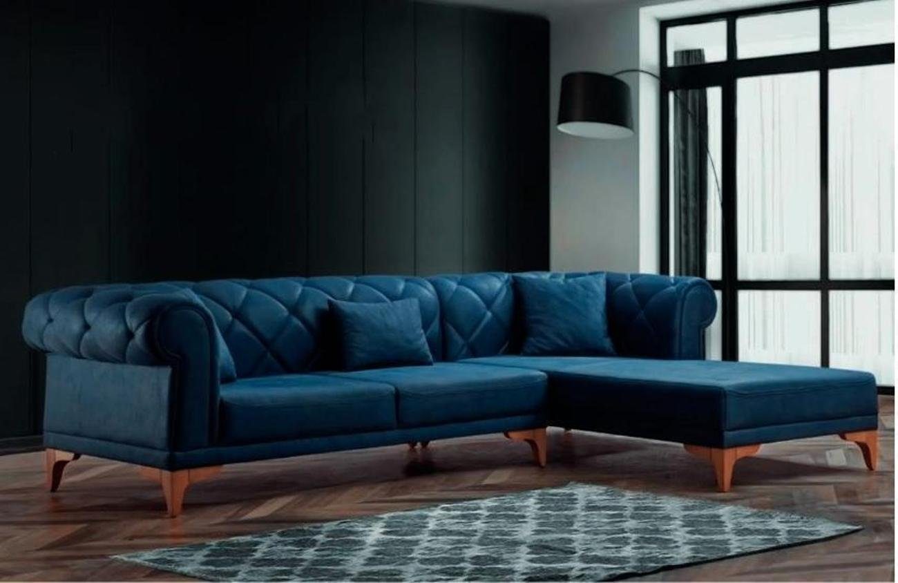 JVmoebel Ecksofa Ecksofa L Form Sofa Couch Design Couchen Polster Textil Smaragd, 1 Teile, Made in Europa
