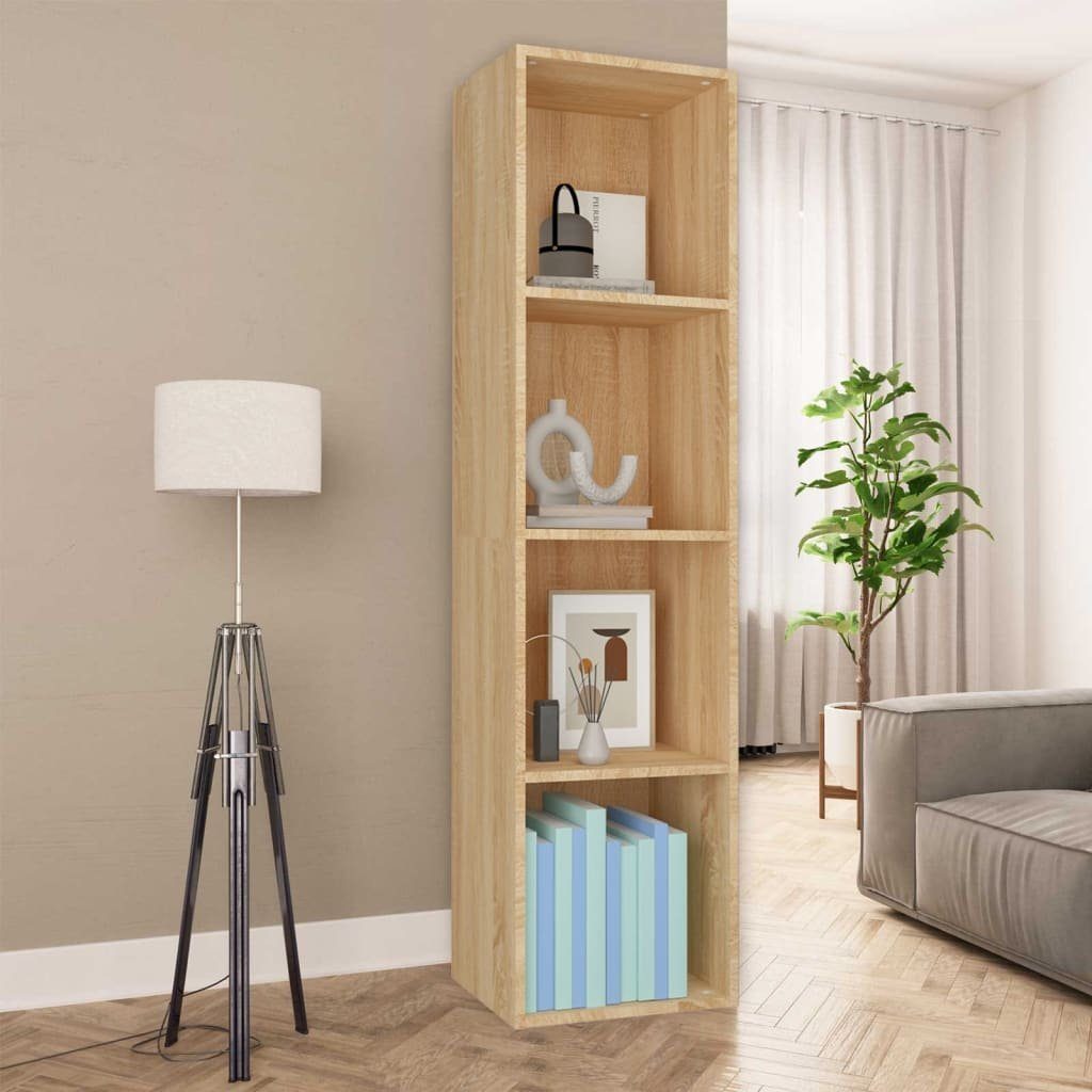 furnicato Bücherregal Bücherregal/TV-Schrank Sonoma-Eiche 36x30x143 cm Holzwerkstoff