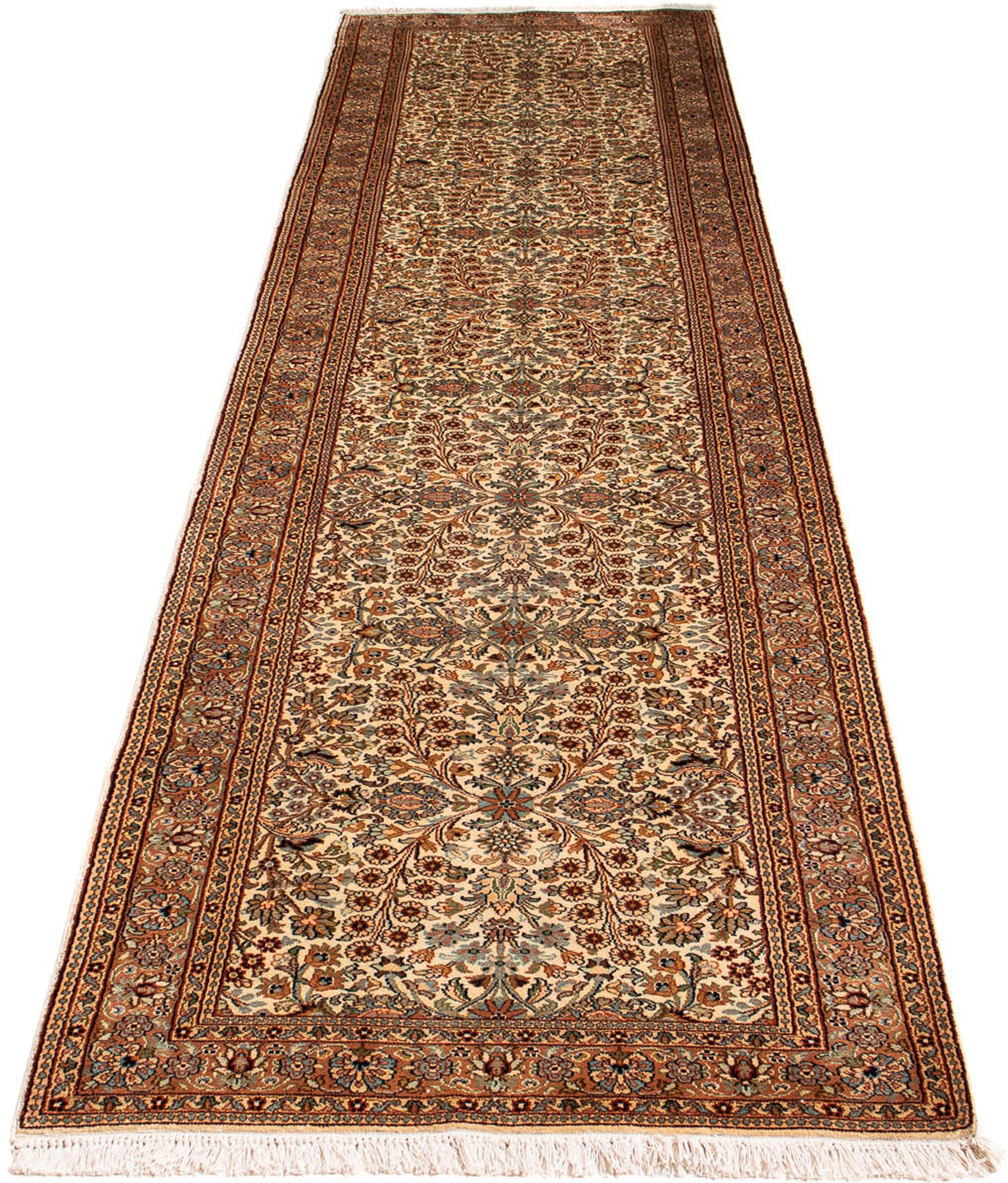 Orientteppich Perser - Classic - 318 x 82 cm - braun, morgenland, rechteckig, Höhe: 10 mm, Wohnzimmer, Handgeknüpft, Einzelstück mit Zertifikat