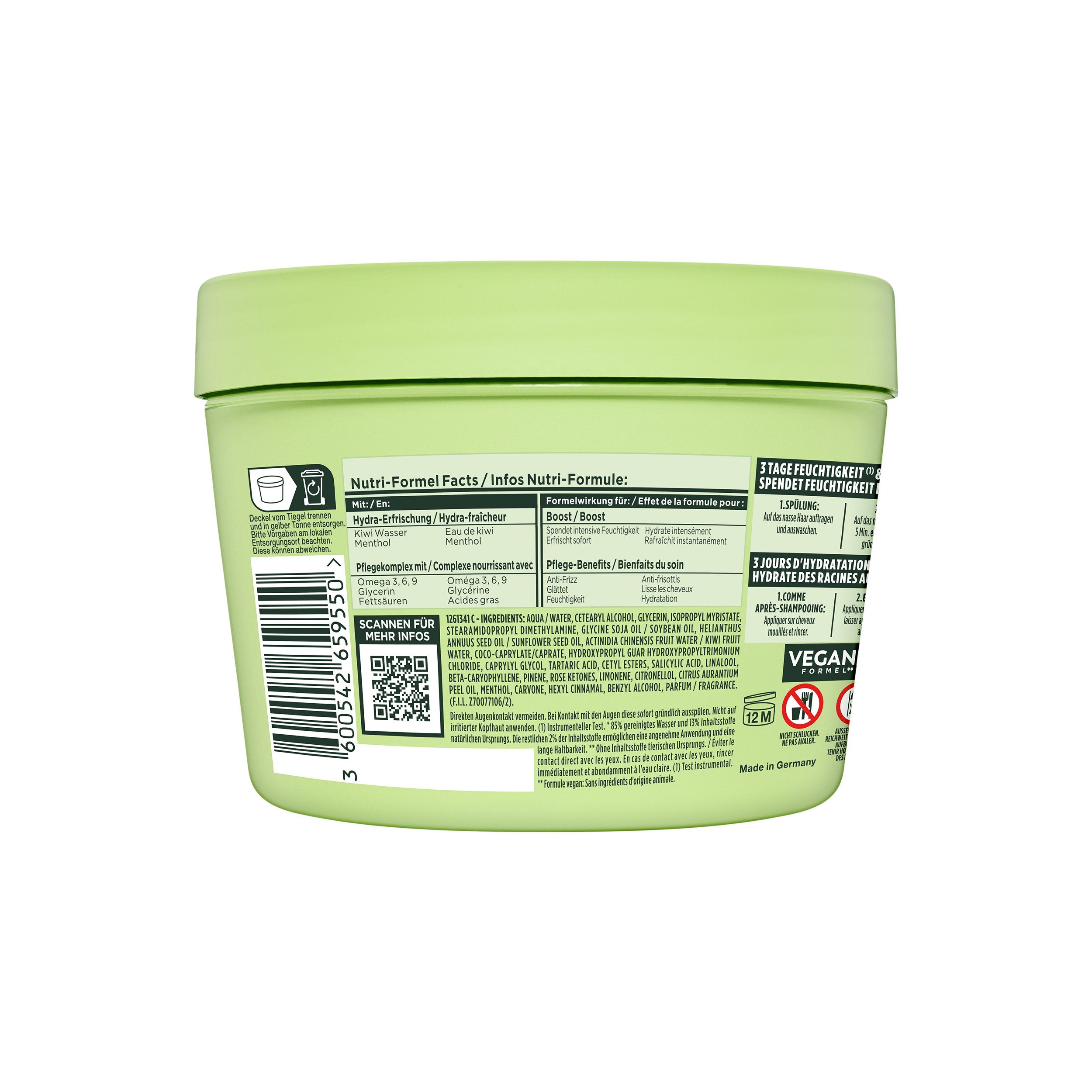 GARNIER Haarmaske Garnier Fructis Multi-Use Haarmaske Kiwi Menthol Hair Food