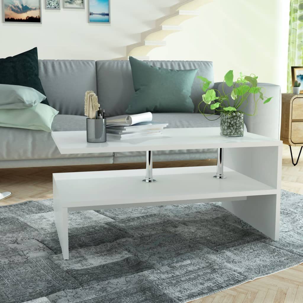 Weiß Weiß cm 90x59x42 Weiß | vidaXL Couchtisch Couchtisch (1-St) Holzwerkstoff