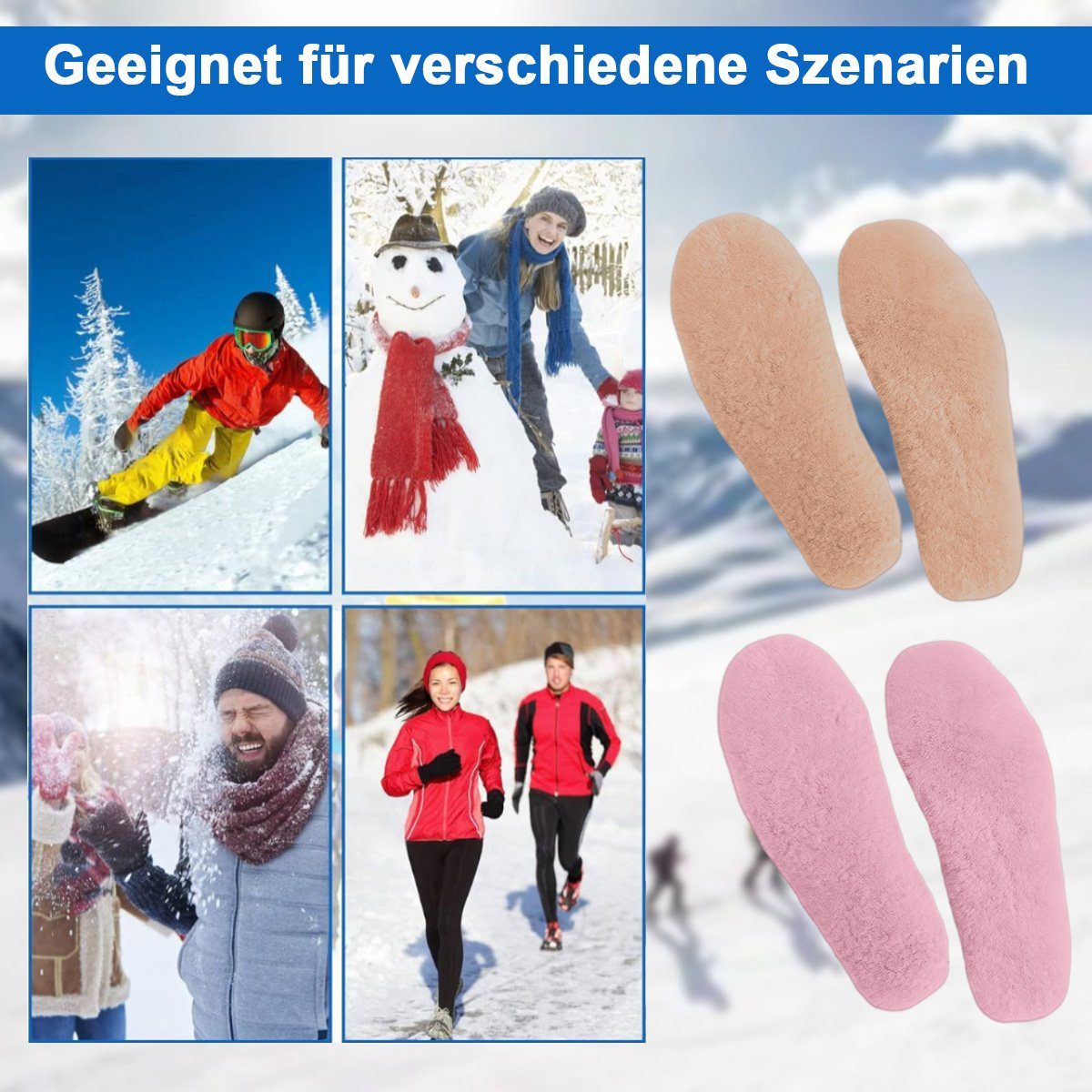 für Winter Einlegesohlen Einlegesohlen Warm Jormftte Stiefel sohlen,für fell Damen,Herren