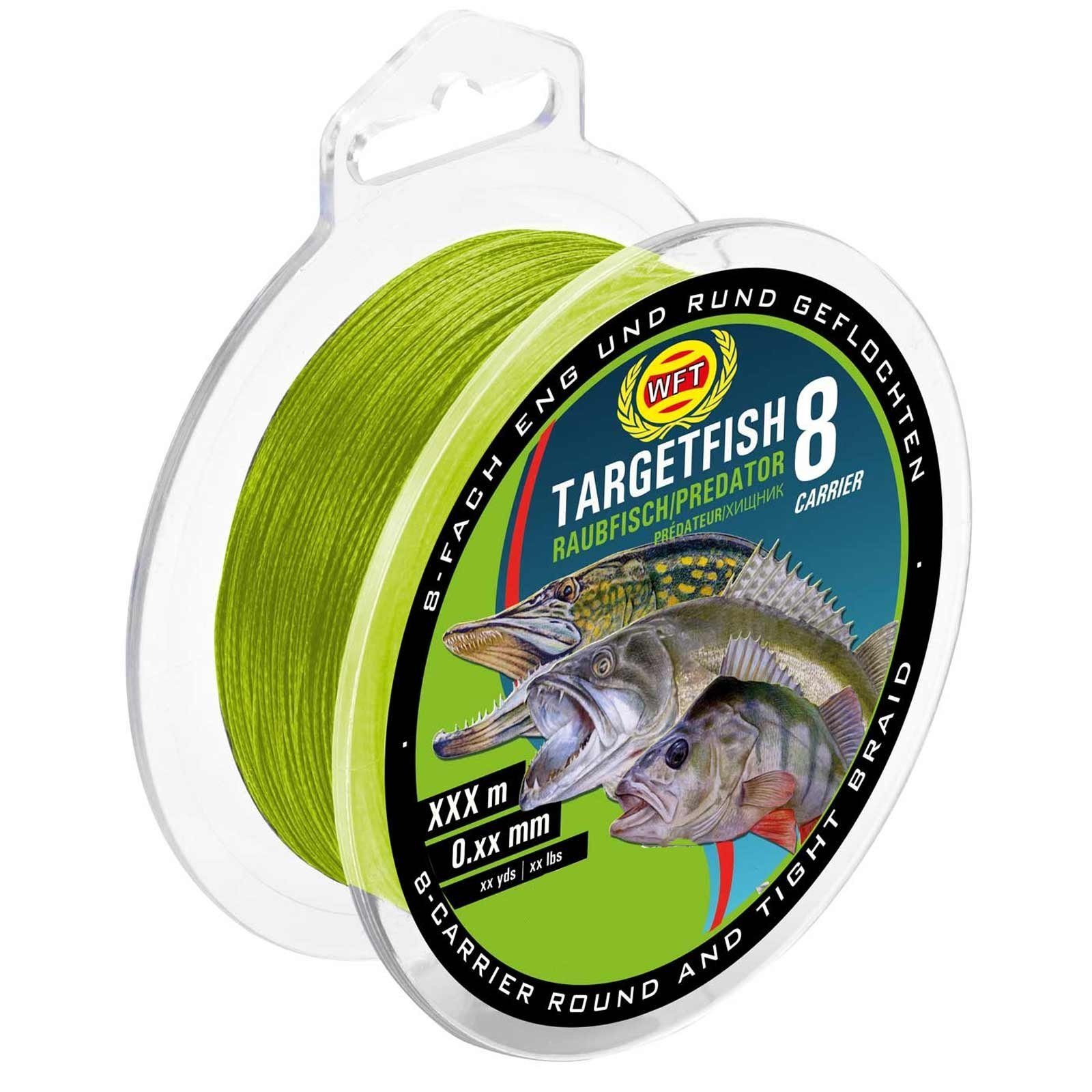 150 8 geflochtene Chartreuse Raubfisch 0,12mm m WFT WFT Target 150m Schnur Fish Länge, Angelschnur,