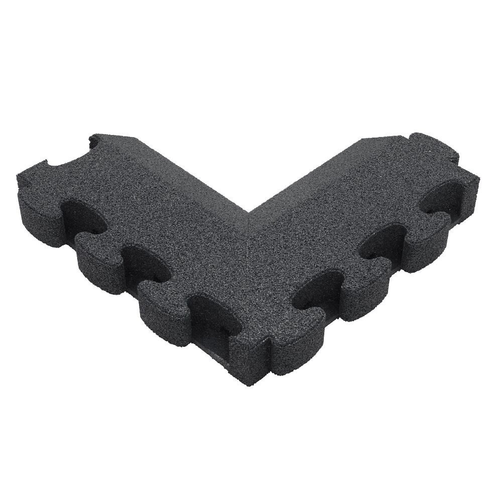 Gum-Tech Bodenschutzmatte Negatives Eckstück Abgeschrägt für Fallschutzplatten, Geeignet für Gum-Tech Fallschutzplatte „Puzzle mat 3D“