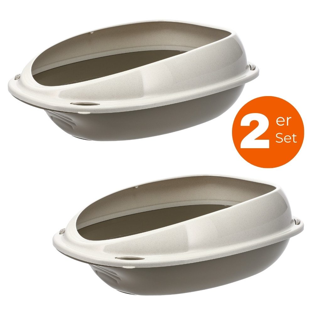 GarPet Katzentoilette 2x Katzenklo ohne Deckel Doppelpack Katzentoilette Sparpaket 2er Set