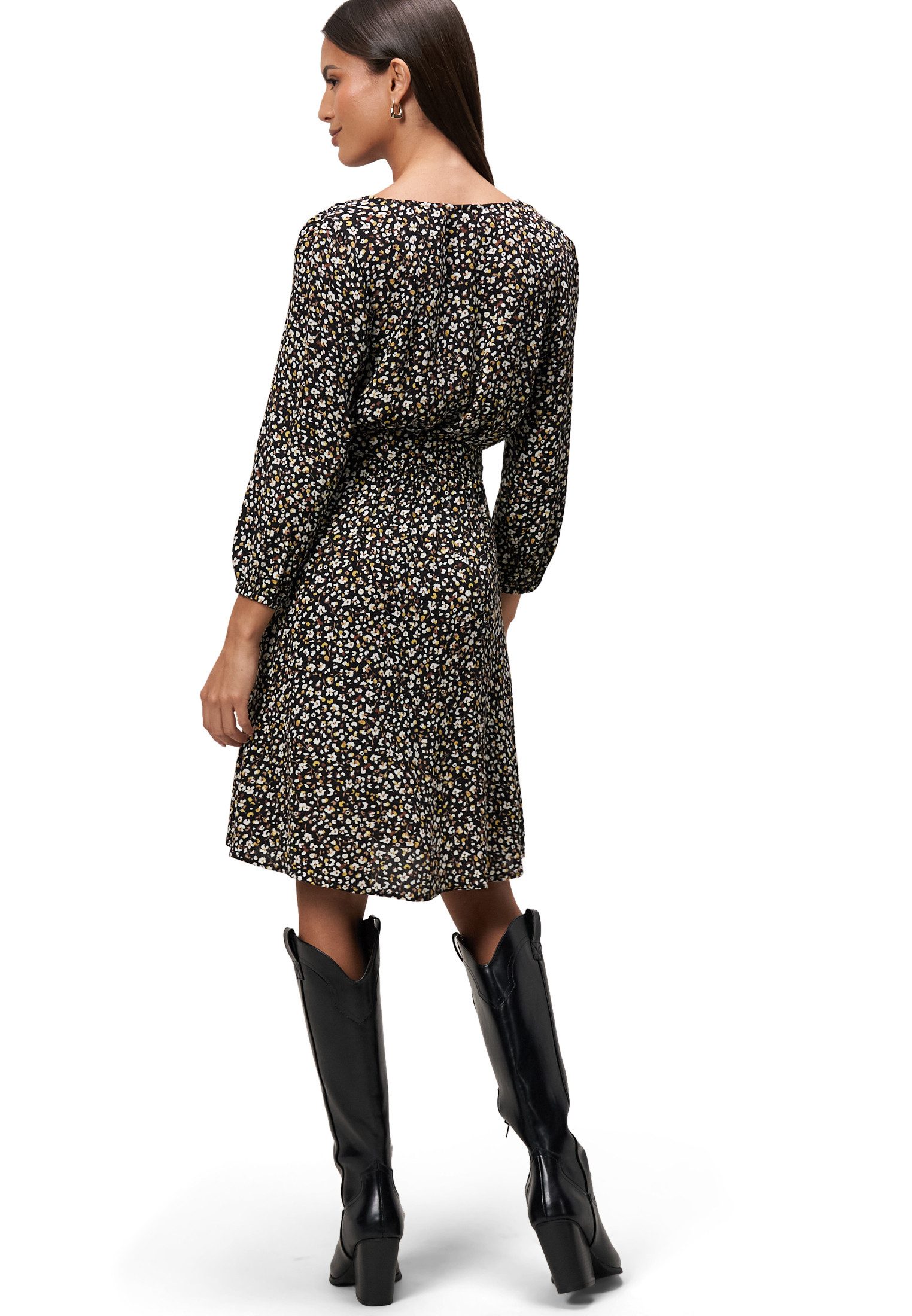 Zero Minikleid Damen mit Blumendruck Gürtel