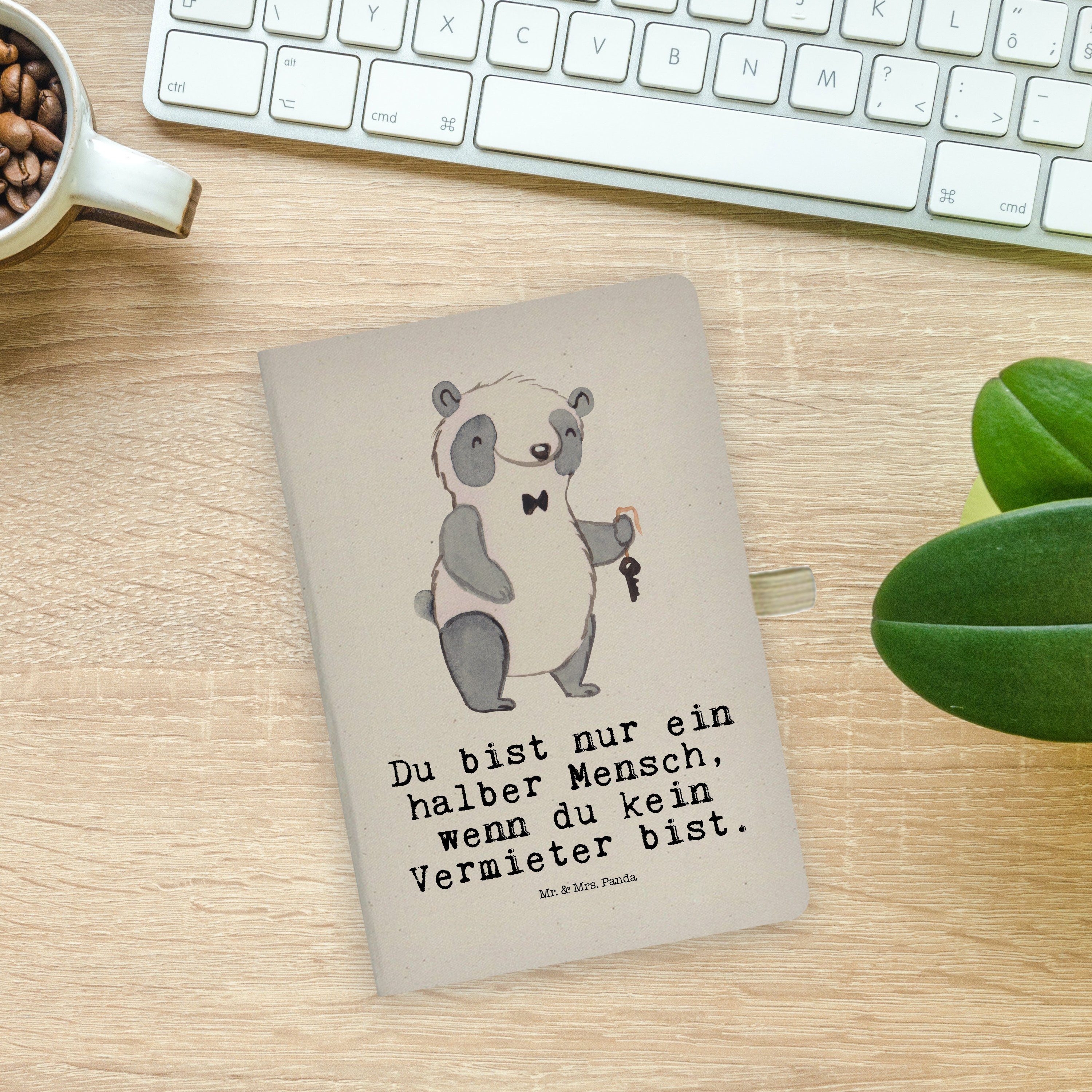Firma, Mrs. & mit Herz Vermieter - Notizbuch Panda Transparent Geschenk, Mr. Panda & Adressbuch, - Mitar Mr. Mrs.