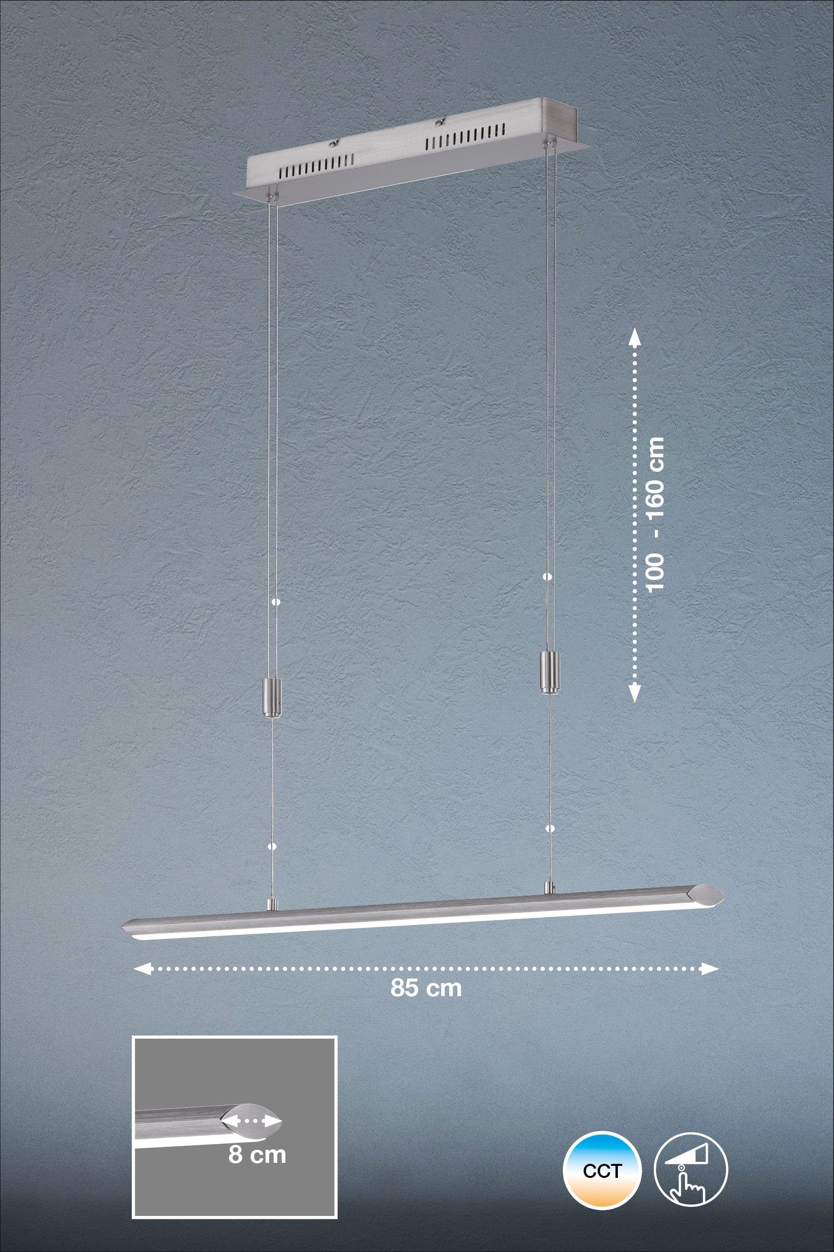 Neutralweiß, HONSEL FISCHER Dimmfunktion, fest TW, integriert, Pendelleuchte Beat & Warmweiß LED LED