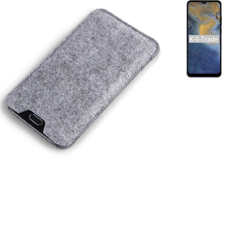 K-S-Trade Handyhülle für ZTE Blade A51, Filz Handyhülle Schutzhülle Filztasche Filz Tasche Case Sleeve