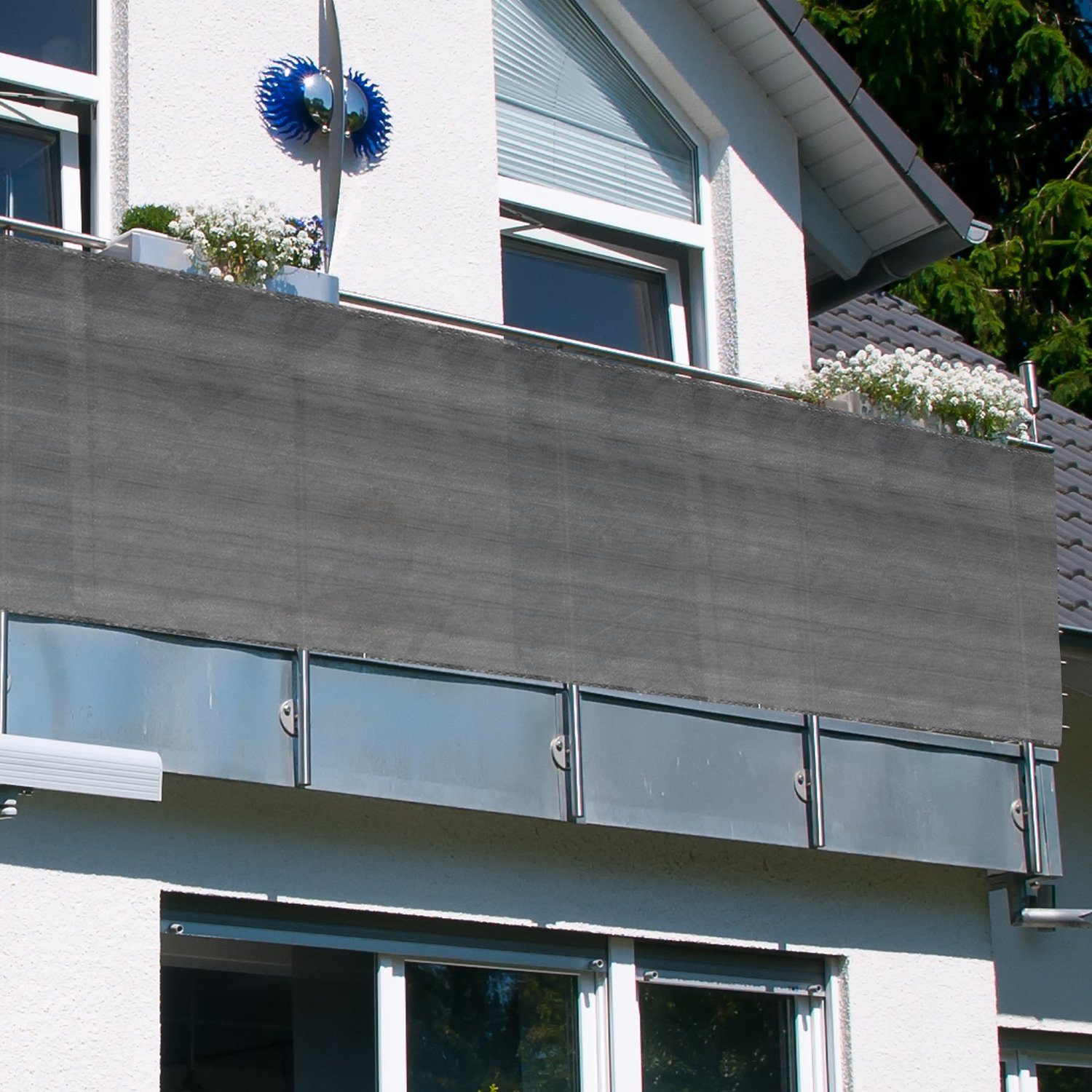 Balkon Sichtschutz Sichtschutzzaun Balkonbespannung Balkonverkleidung 6 m HDPE 