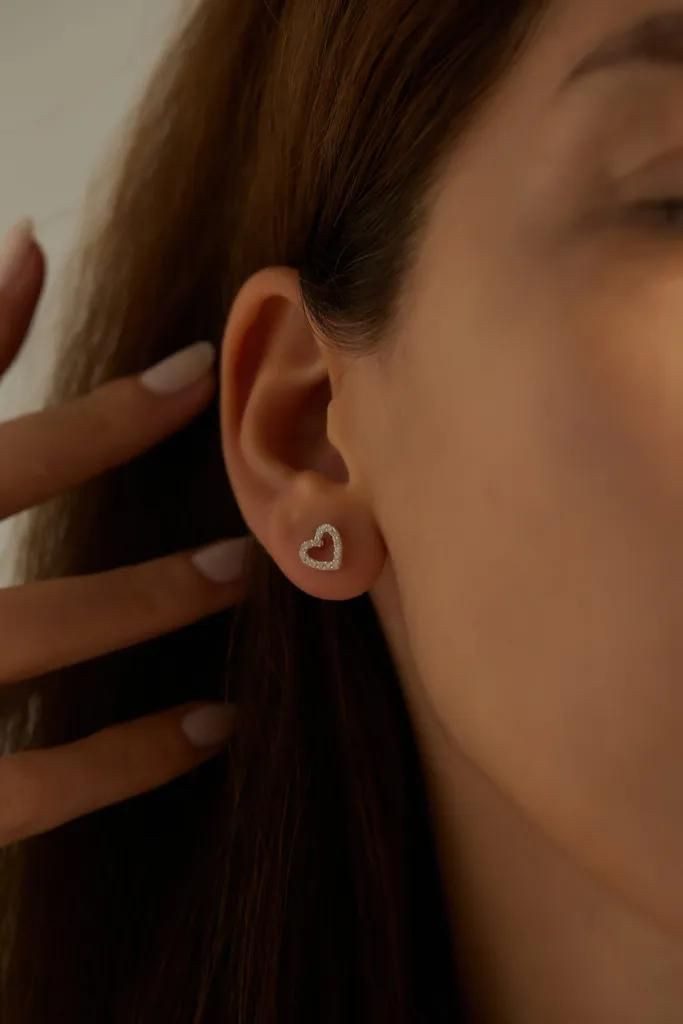 Einzelstück Paar Ohrstecker Ohrringe Ohrstecker Herz Love Liebe Lovely günstig online kaufen