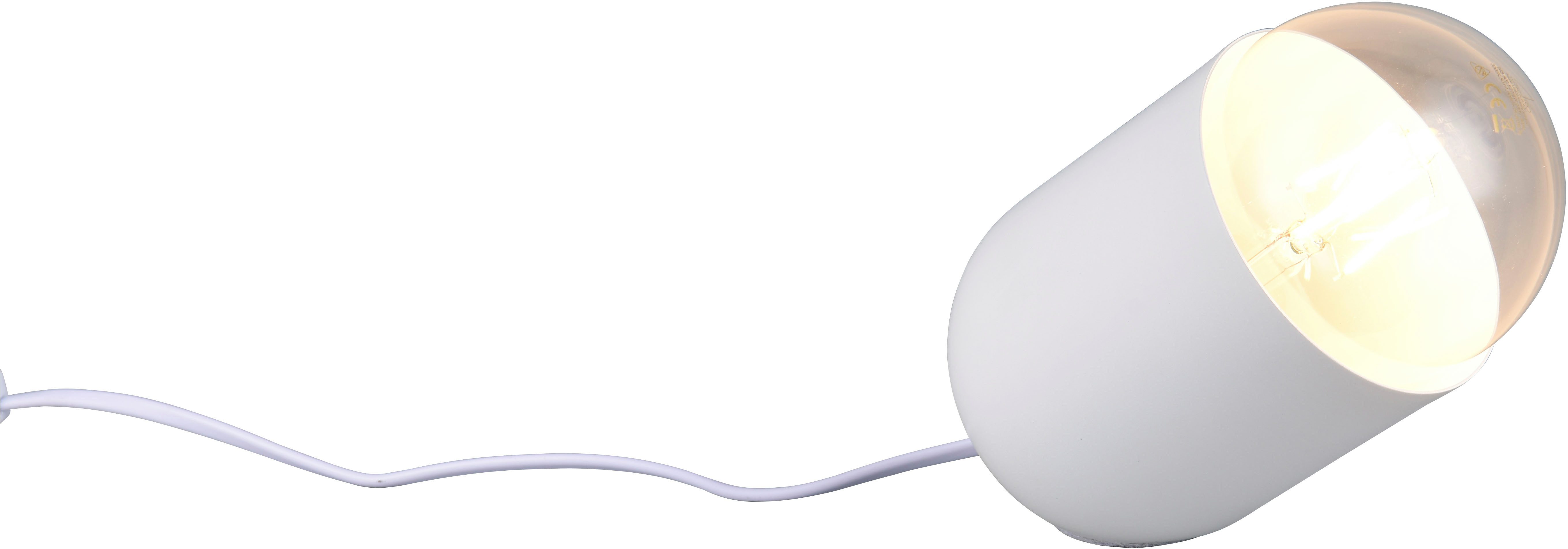 Reality Leuchten Tischleuchte NARA, Tischlampe inkl. Leuchtmittel 1x E27 806 Lumen 2700K warmweiß, Ein-/Ausschalter, Leuchtmittel wechselbar, Warmweiß, Tischleuchte mit Schnurschalter und wechselbarem Leuchtmittel (inkl)
