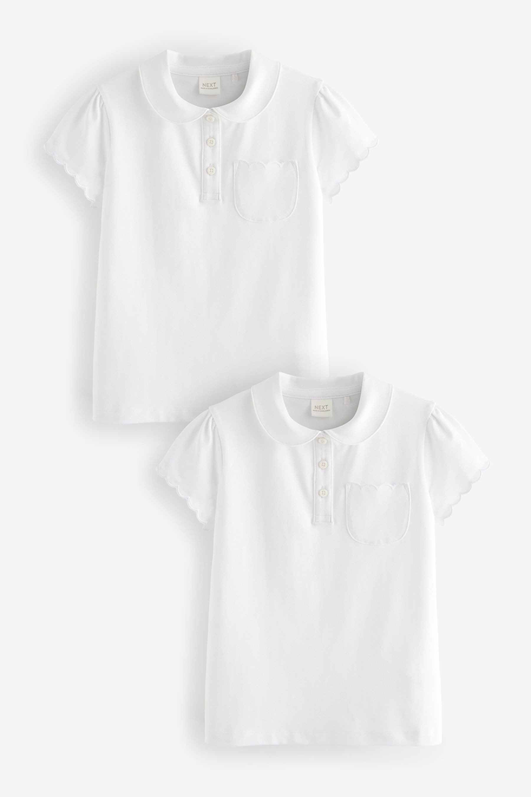 Poloshirt Jersey-Poloshirts mit Bogenkantendesign, 2er-Pack