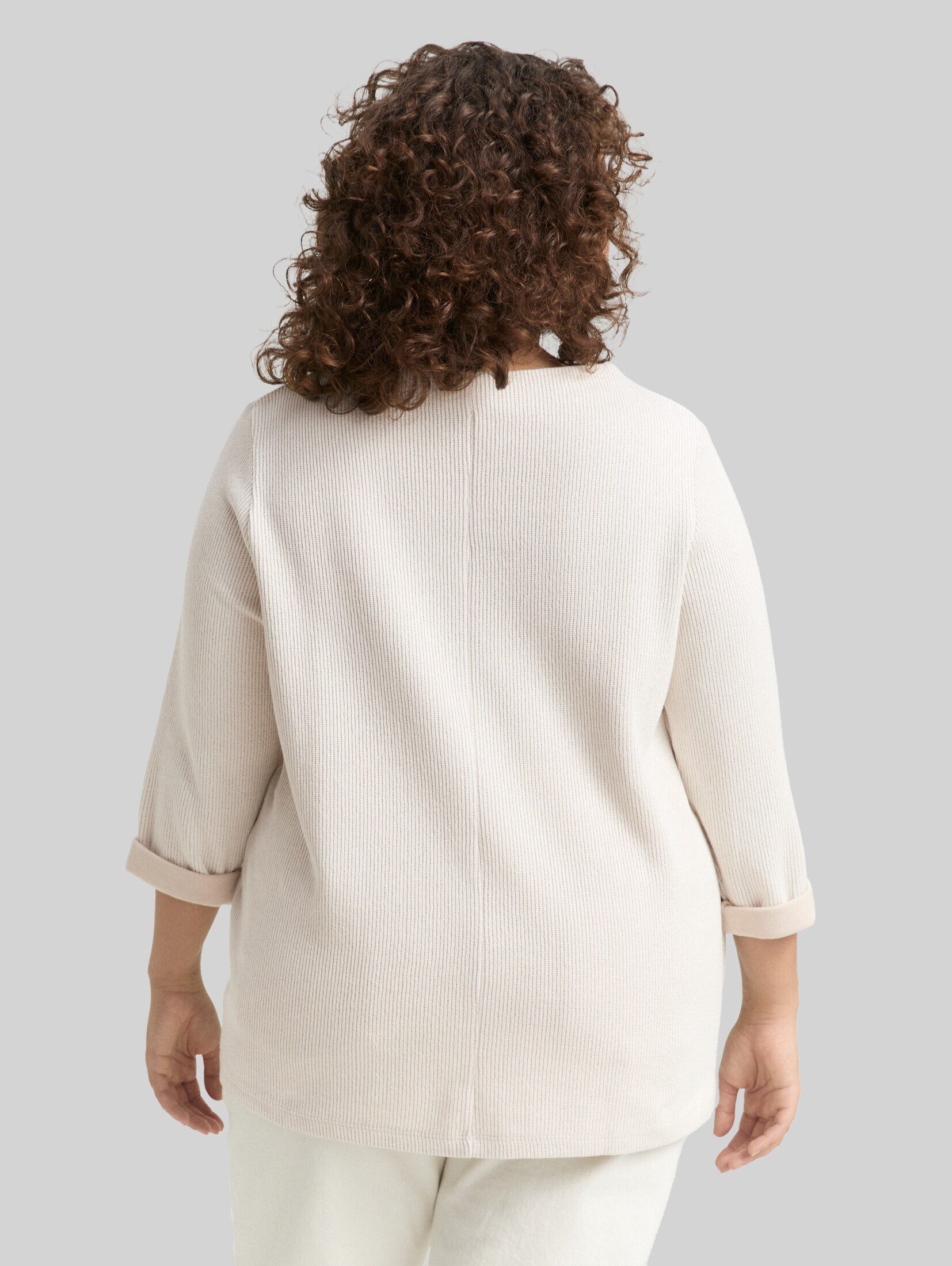 TOM TAILOR PLUS Sweatshirt Strick & Sweatshirts Plus Size - Sweatshirt mit Stehkragen