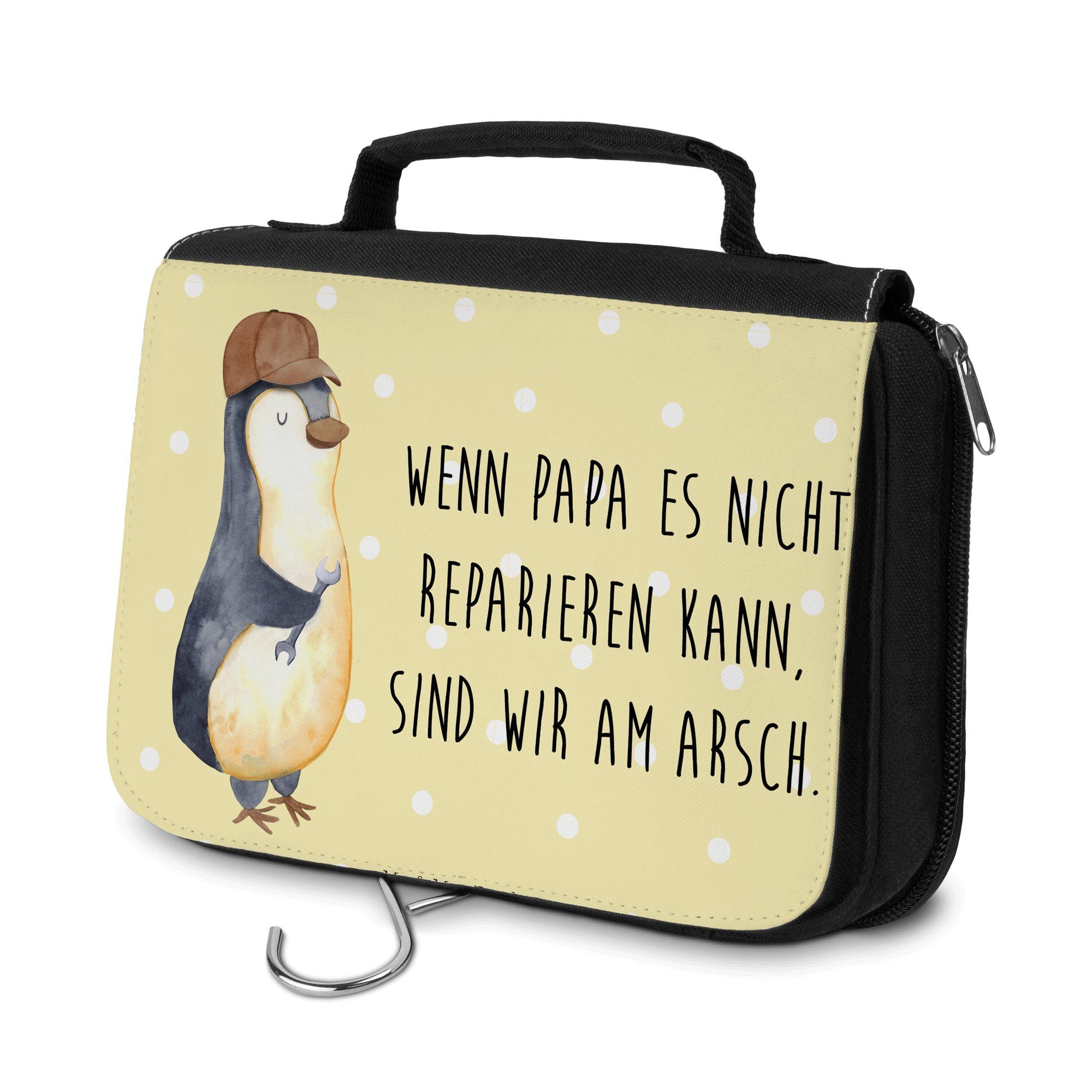 Mr. & Mrs. Panda Kulturbeutel Wenn Papa es nicht reparieren kann, sind wir am Arsch - Gelb Pastell (1-tlg)