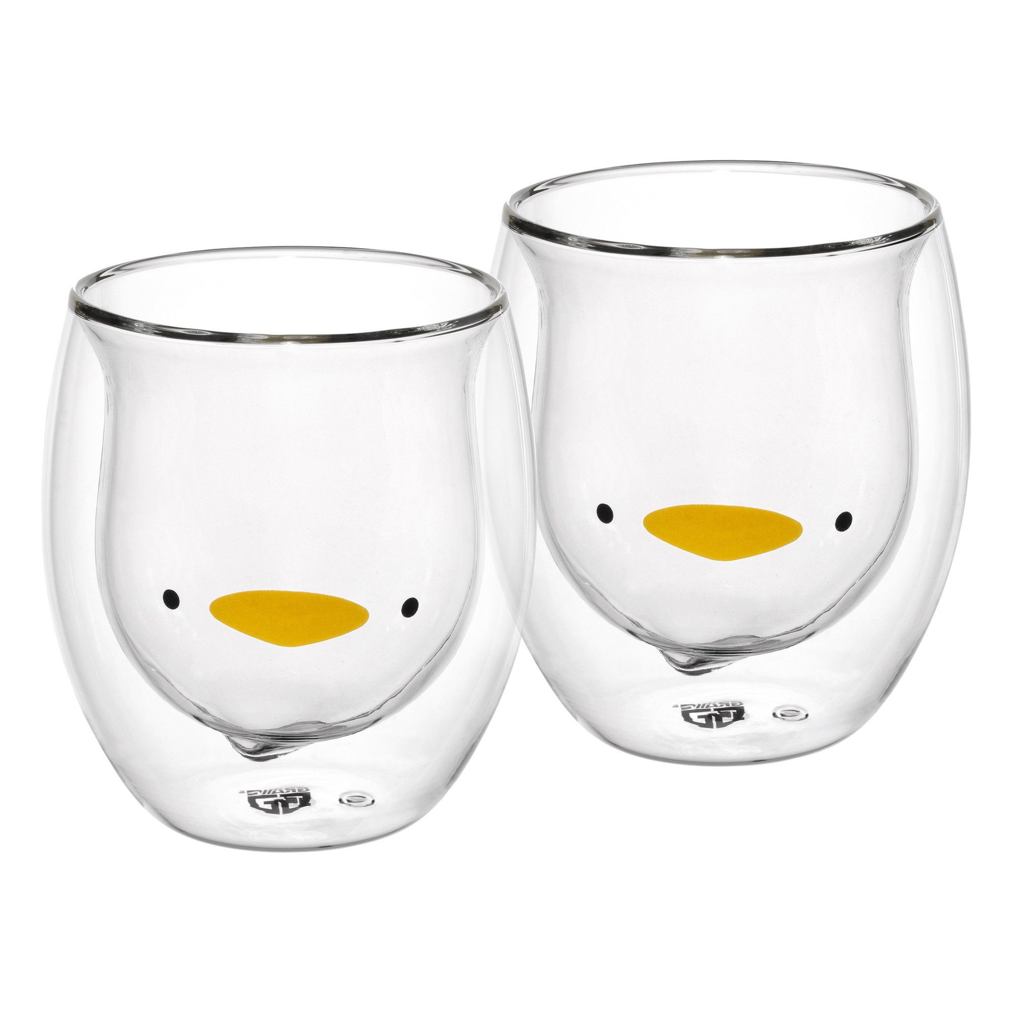 GRÄWE Glas GRÄWE Doppelwandige-Thermogläser, 285ml, 2er Set, Motiv Ente, Glas | Gläser