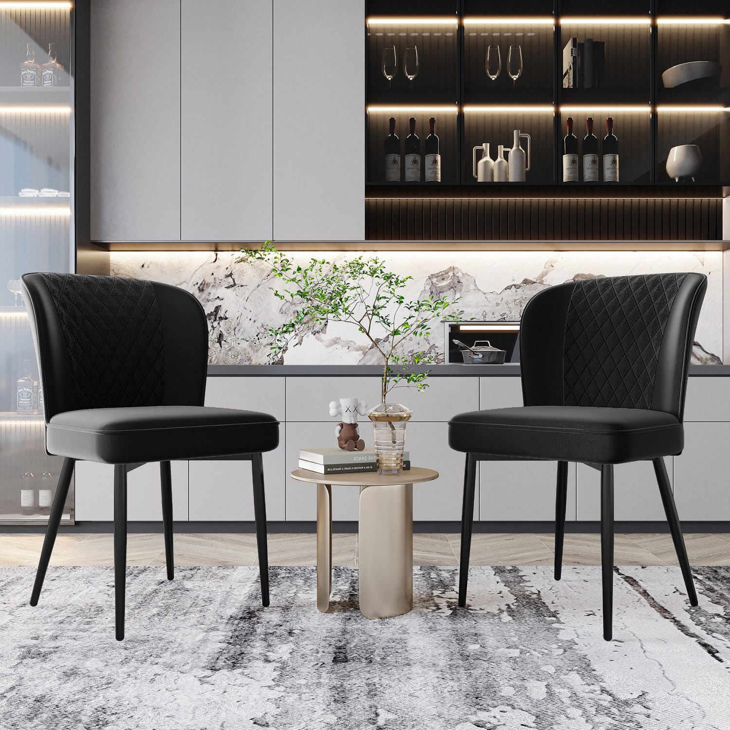 Flieks Esszimmerstuhl (2 St), 2er Set Polsterstühle Wohnzimmerstuhl mit Rüc günstig online kaufen