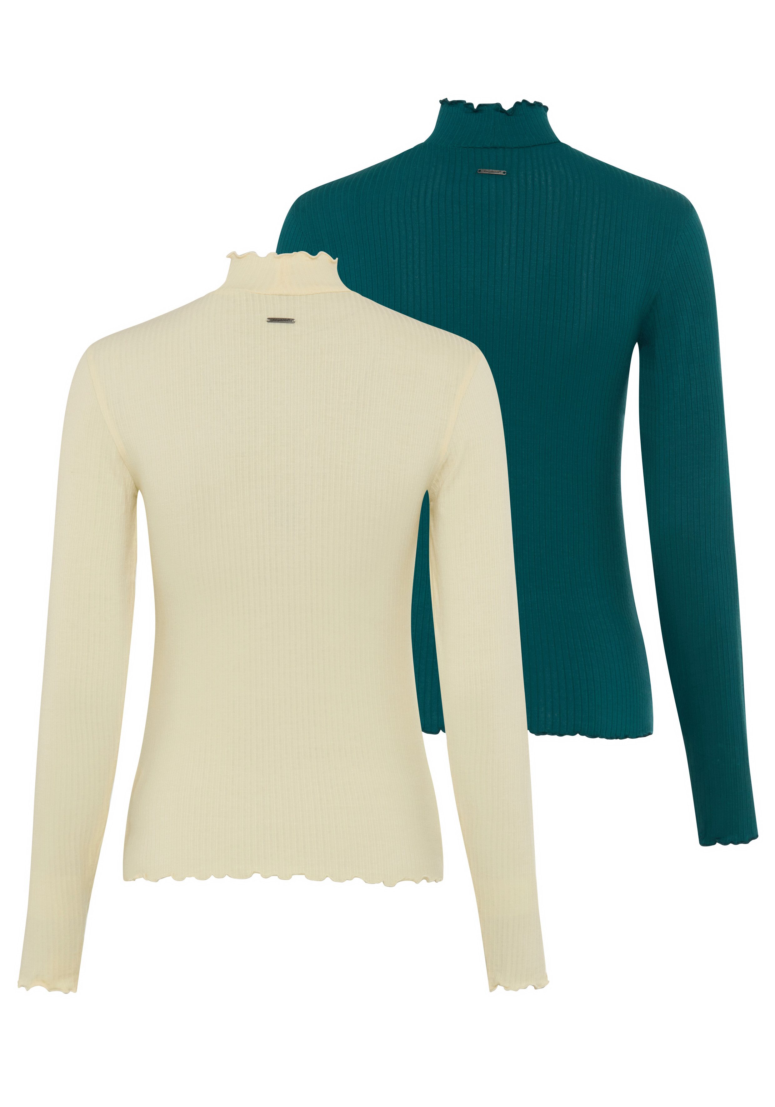 KangaROOS Langarmshirt (Packung, 2-tlg) im 2er-Pack, figurbetonte Passform, hüftlange Schnittform, aus Jersey. € 39,99, (€ 20,00 pro 1 Stk).