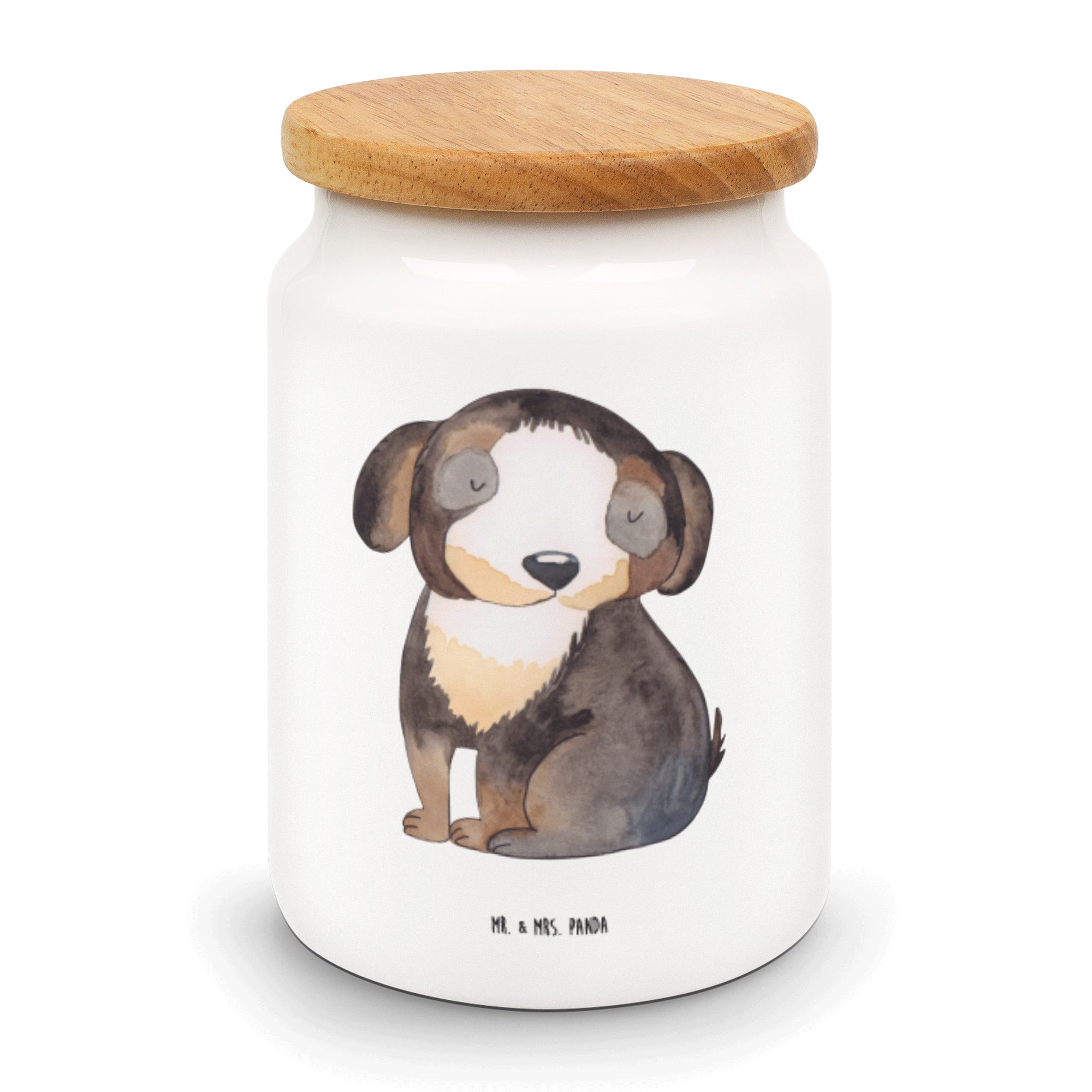 Panda - Dose, Vorratsdose, Keramik, Mr. Vorratsdose & Weiß - entspannt (1-tlg) Hau, Hundespruch, Geschenk, Mrs. Hund