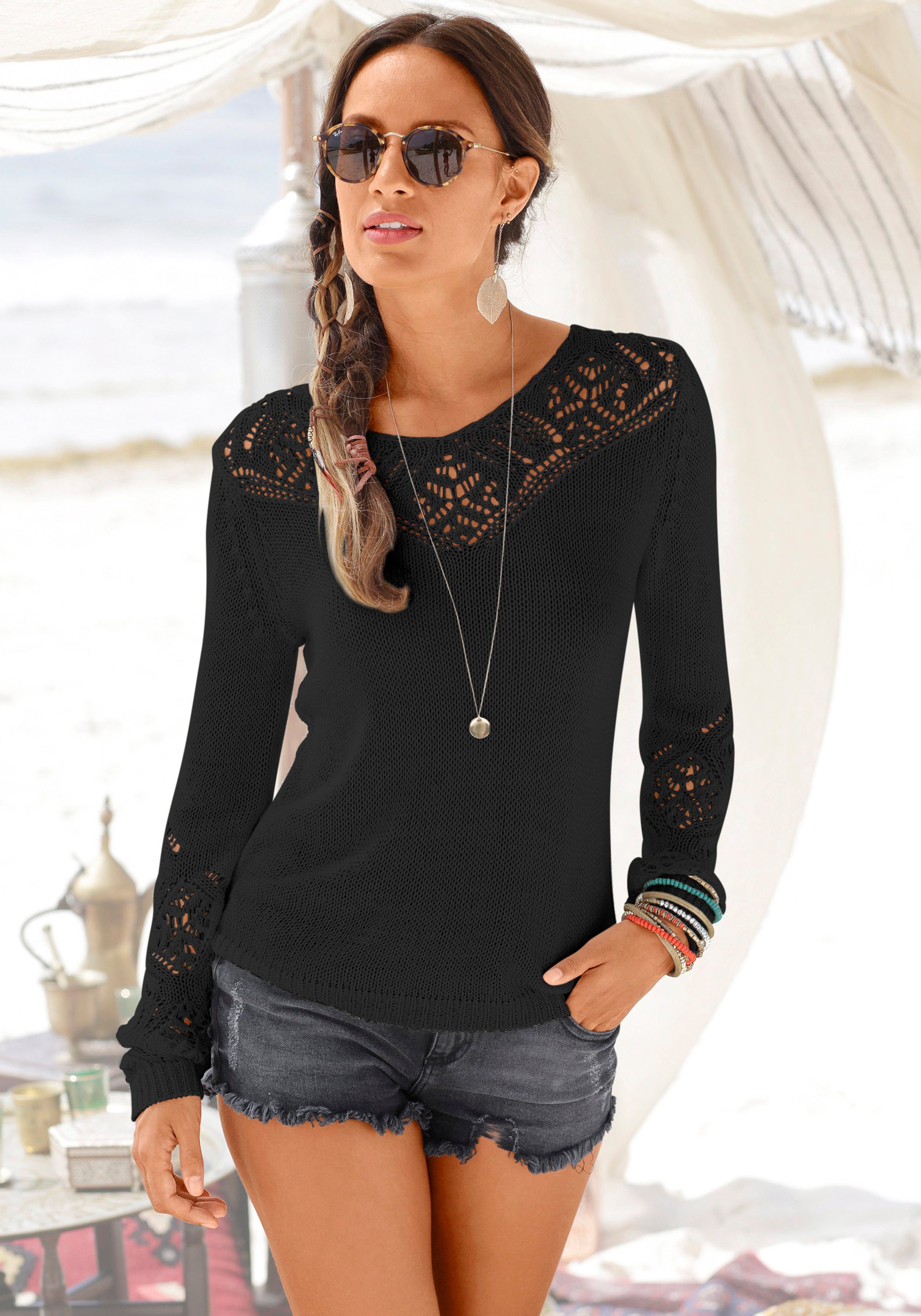 Spitzenpullover für Damen kaufen » Pullover mit Spitze | OTTO