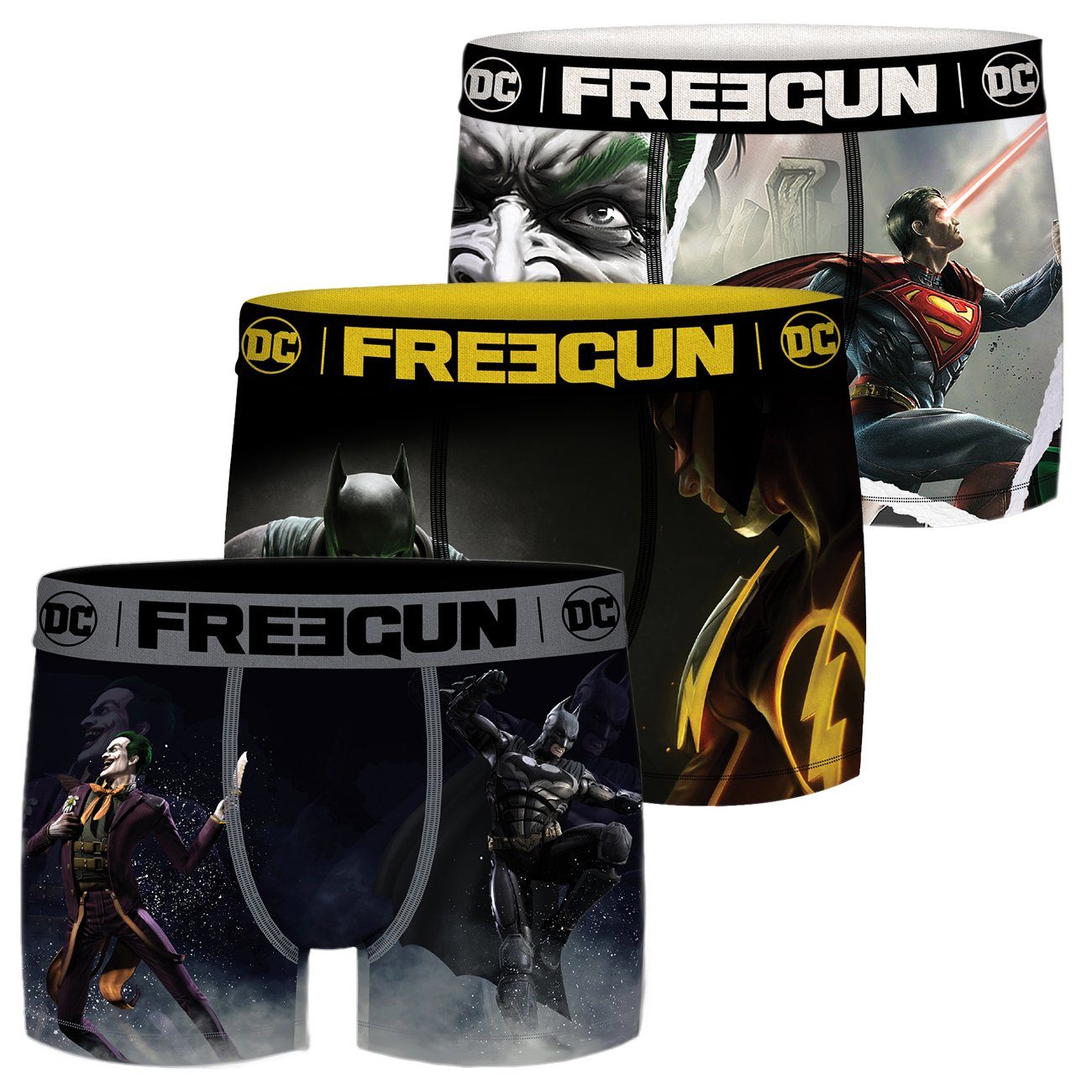 Freegun Boxershorts Freegun Comic Jungen Boxershorts 3er Pack (3-St) mit Stretch