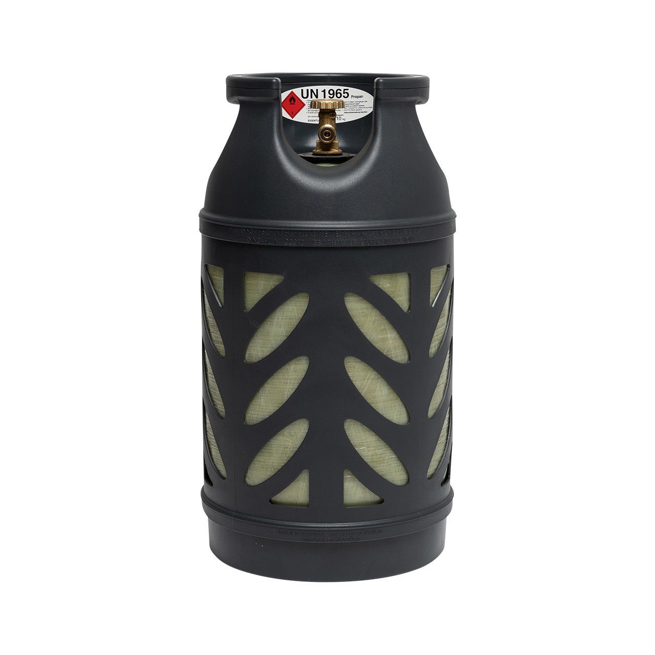 BlueCraft Gas Composite Premium 10 kg Eigentums Propan-Gasflasche ungefüllt, leichte Kunststoff Flasche mit Sichtbaren füllstand, rostfrei