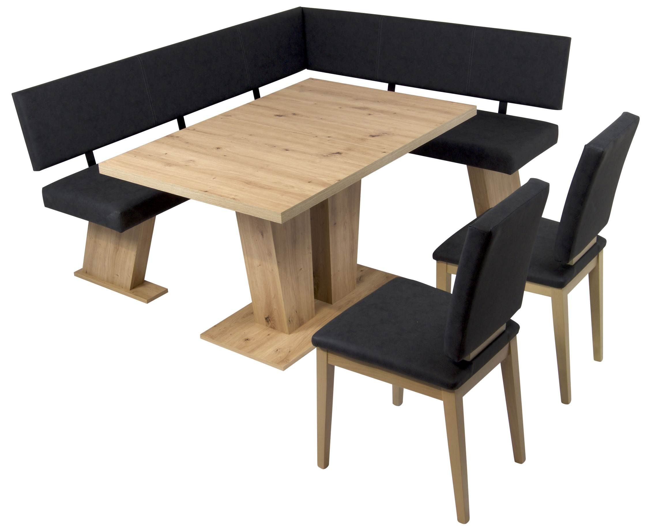 Trendmöbel24 Eckbankgruppe Eckbank Eckbankgruppe Essgruppe VERONA 181 x 150 cm Artisan Eiche, (4-tlg)