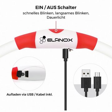 ELANOX Leuchthalsband LED Hundehalsband 5 Farben helle LED Größe anpassbar