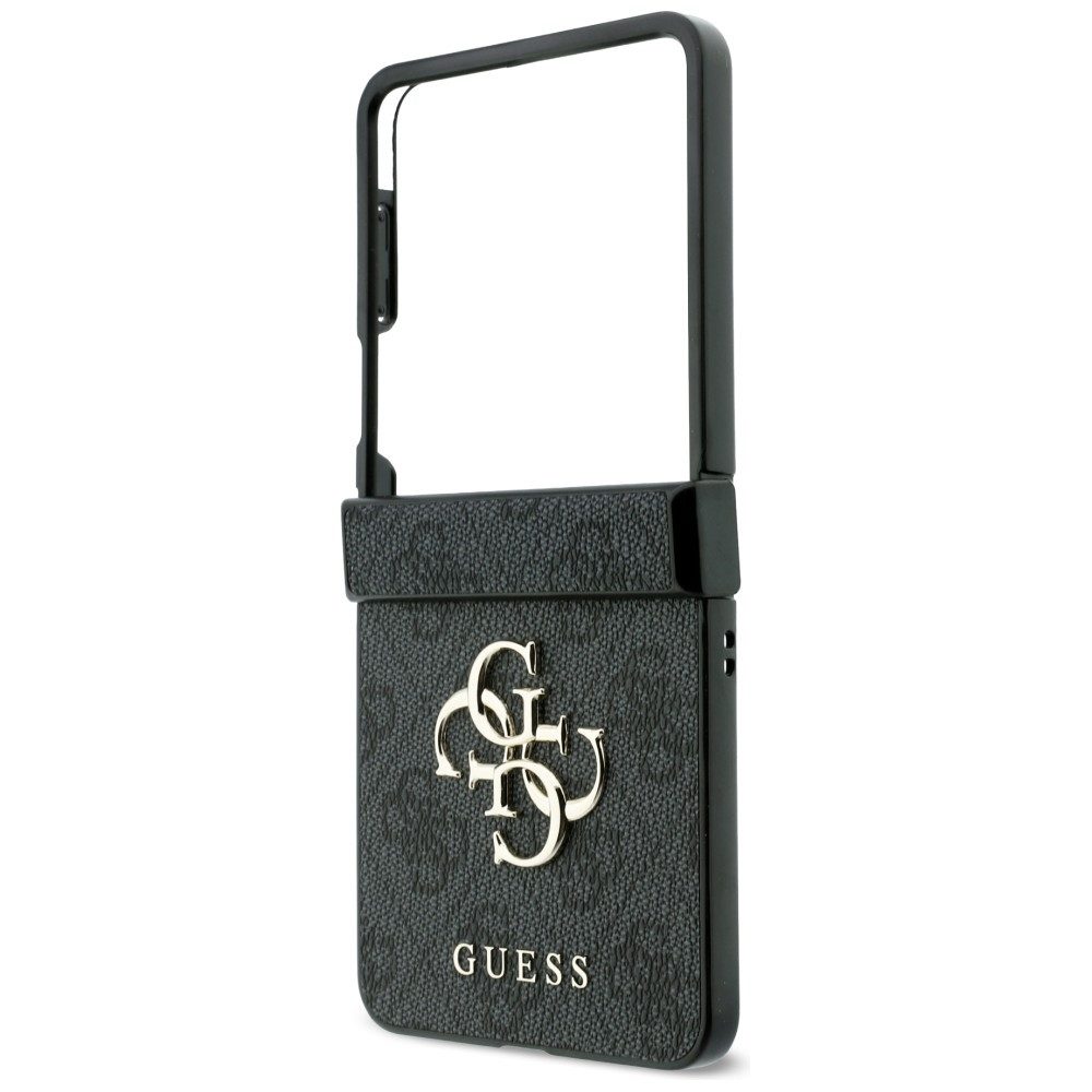 Guess Handyhülle Galaxy Z Flip 8 Case Kunstleder braun grau rosa Big Logo goldfarben 6,9 Zoll, Kantenschutz – Bild 5 von 5