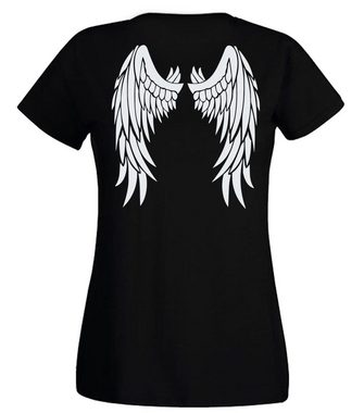 G-graphics T-Shirt Damen T-Shirt - Surviving Angel mit trendigem Front- & Backprint, Slim-fit, Aufdruck auf der Vorder- & Rückseite, Spruch/Sprüche/Print/Motiv, für jung & alt