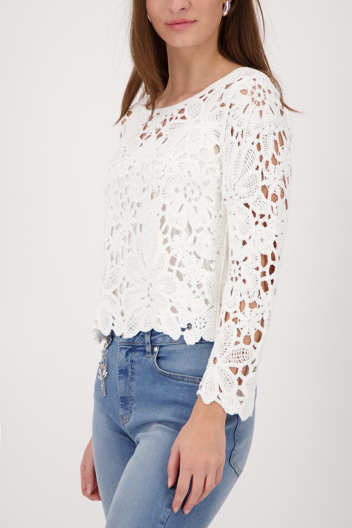 Monari Strickpullover Cornelly Regular fit mit Häkelmuster günstig online kaufen
