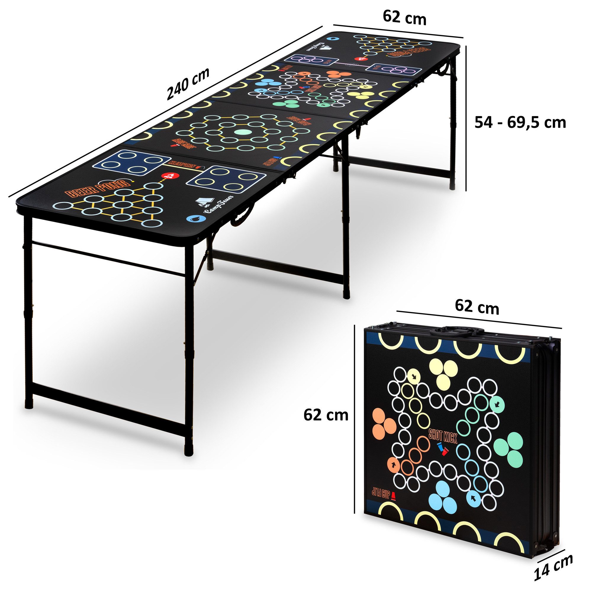 CampFeuer Spielzeug-Gartenset Bierpong Tisch, Klappbarer 6 in 1 Party Multigame Tisch, Trinkspiel, (1-tlg)
