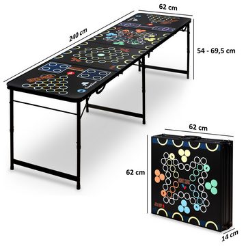 CampFeuer Spieltisch Bierpong Tisch, Klappbarer 6 in 1 Party Multigame Tisch inkl