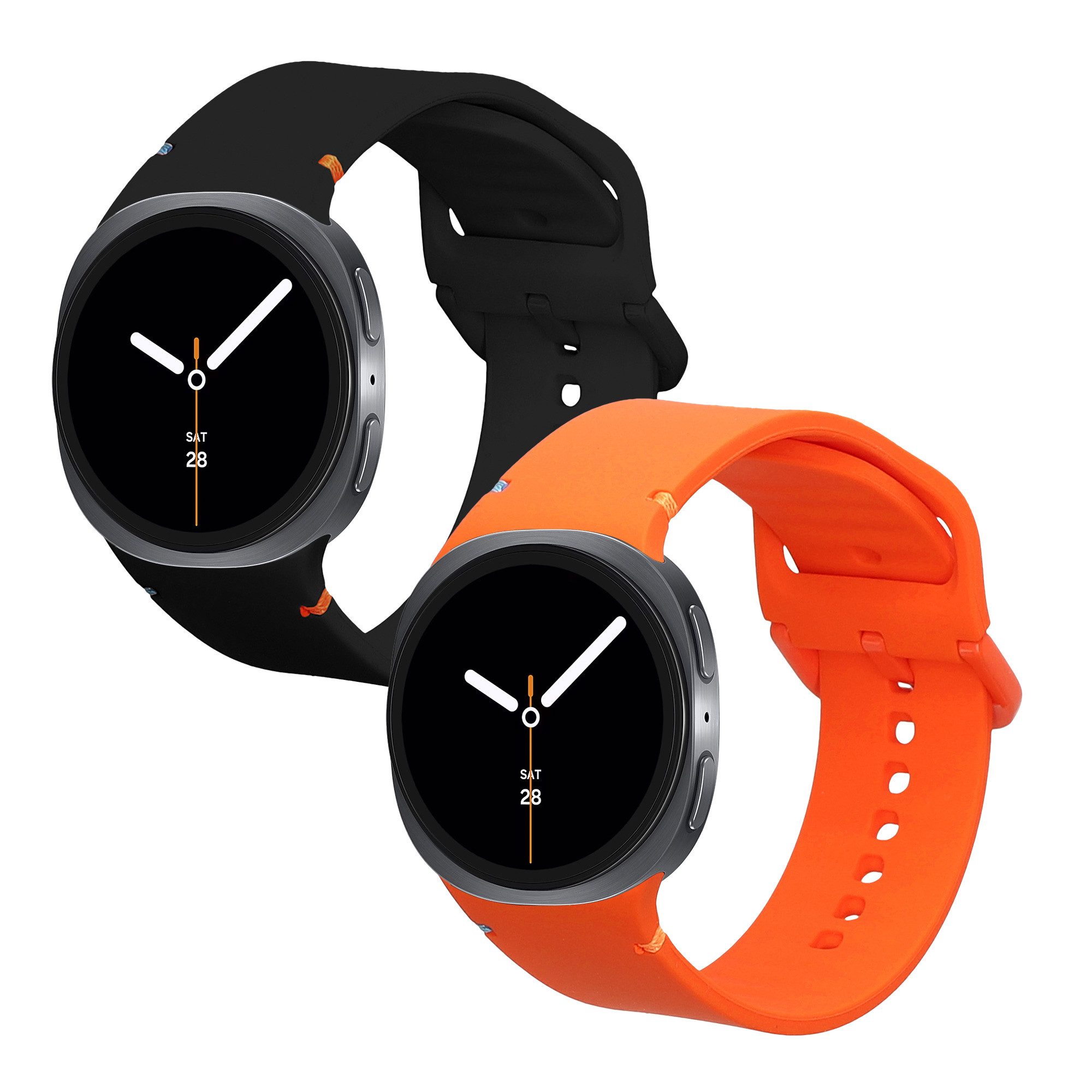 kwmobile Smartwatch-Armband 2x Uhrenarmband für Samsung Galaxy Watch 8 Galaxy / Galaxy Watch 8, Fitnesstracker Band Set aus TPU Silikon - Ersatzarmband Smartwatch