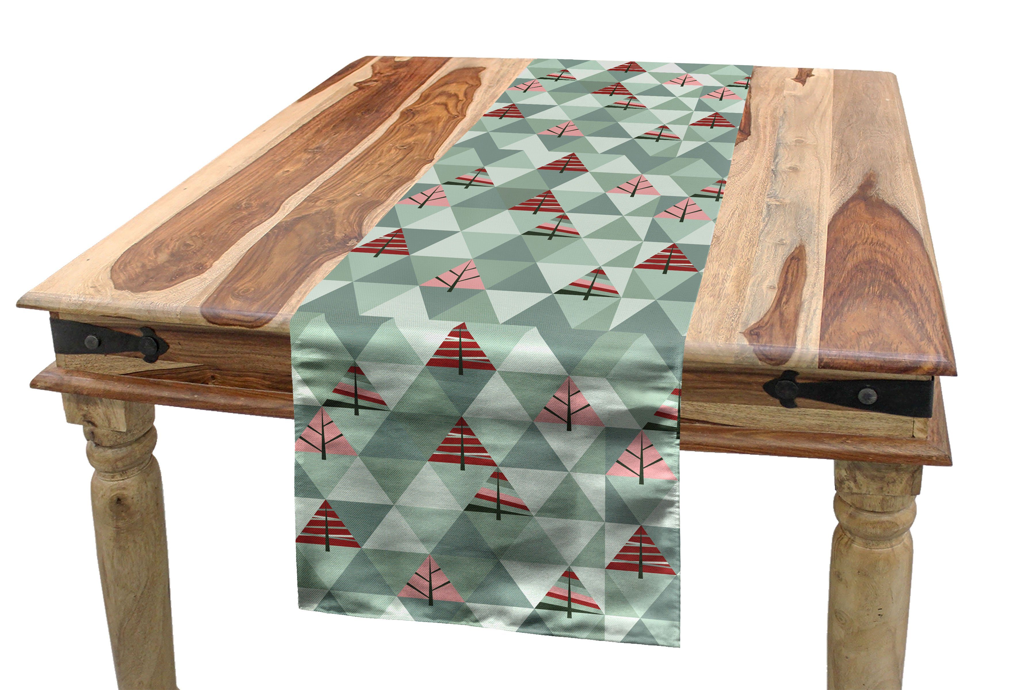 Abakuhaus Tischläufer Esszimmer Küche Rechteckiger Dekorativer Tischläufer, Baum Illustration von Triangles