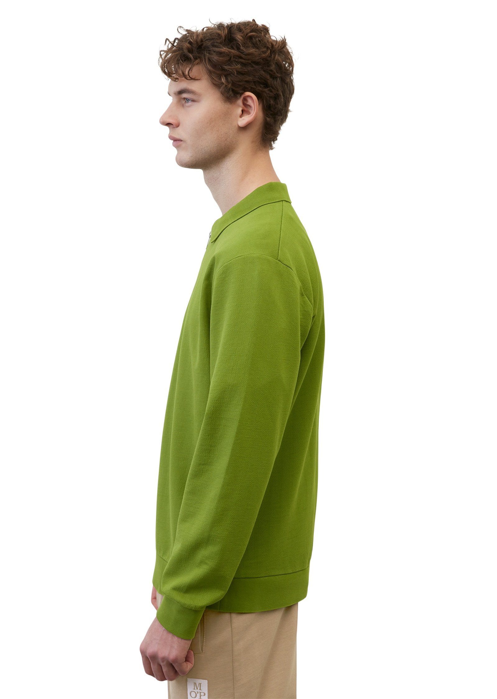 O'Polo Fischgrat-Muster hochwertigem Marc mit grün Sweatshirt