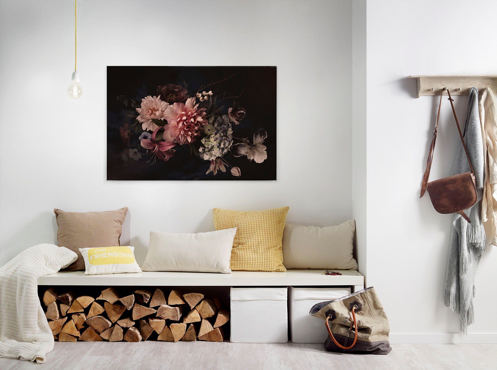 A.S. Création Leinwandbild Blossom Variety, Blumen, Kinder, Kunst (1 St), Romantische Blumen, Rosen Keilrahmen Leinwand-Bild Wohnzimmer modern