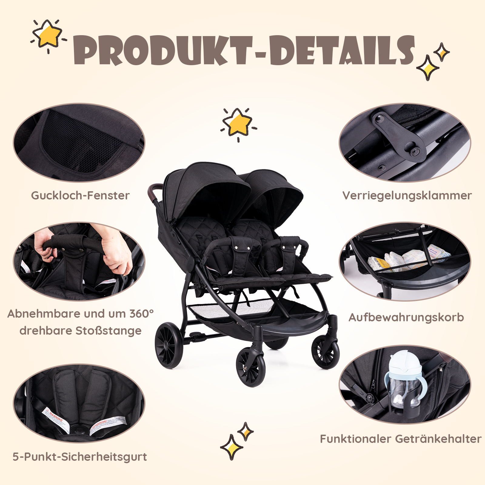 COSTWAY Zwillingsbuggy - Bild 5