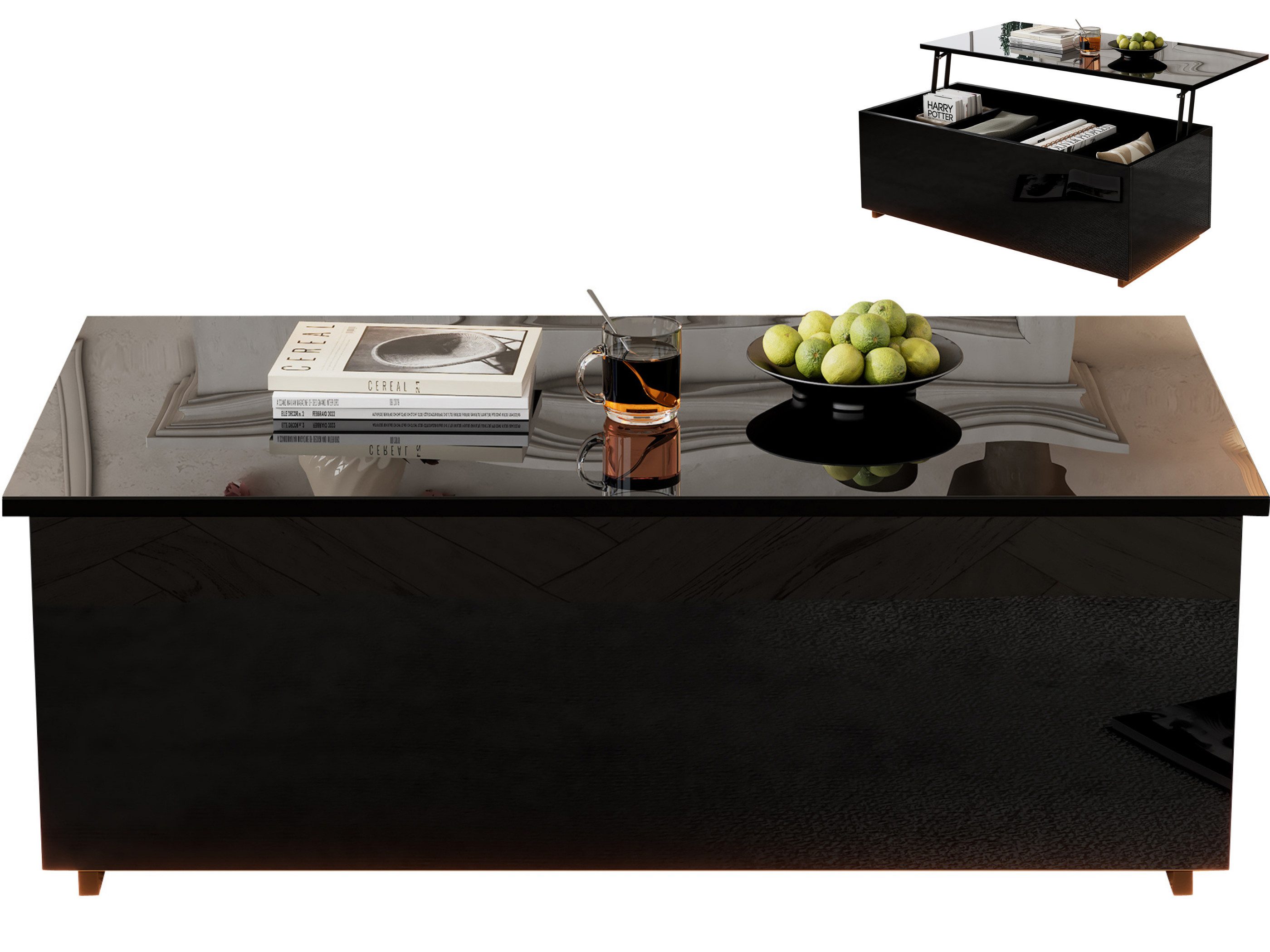 SeedWave Couchtisch Moderner Sofatisch LED Höhenverstellbarer Kaffeetisch m günstig online kaufen