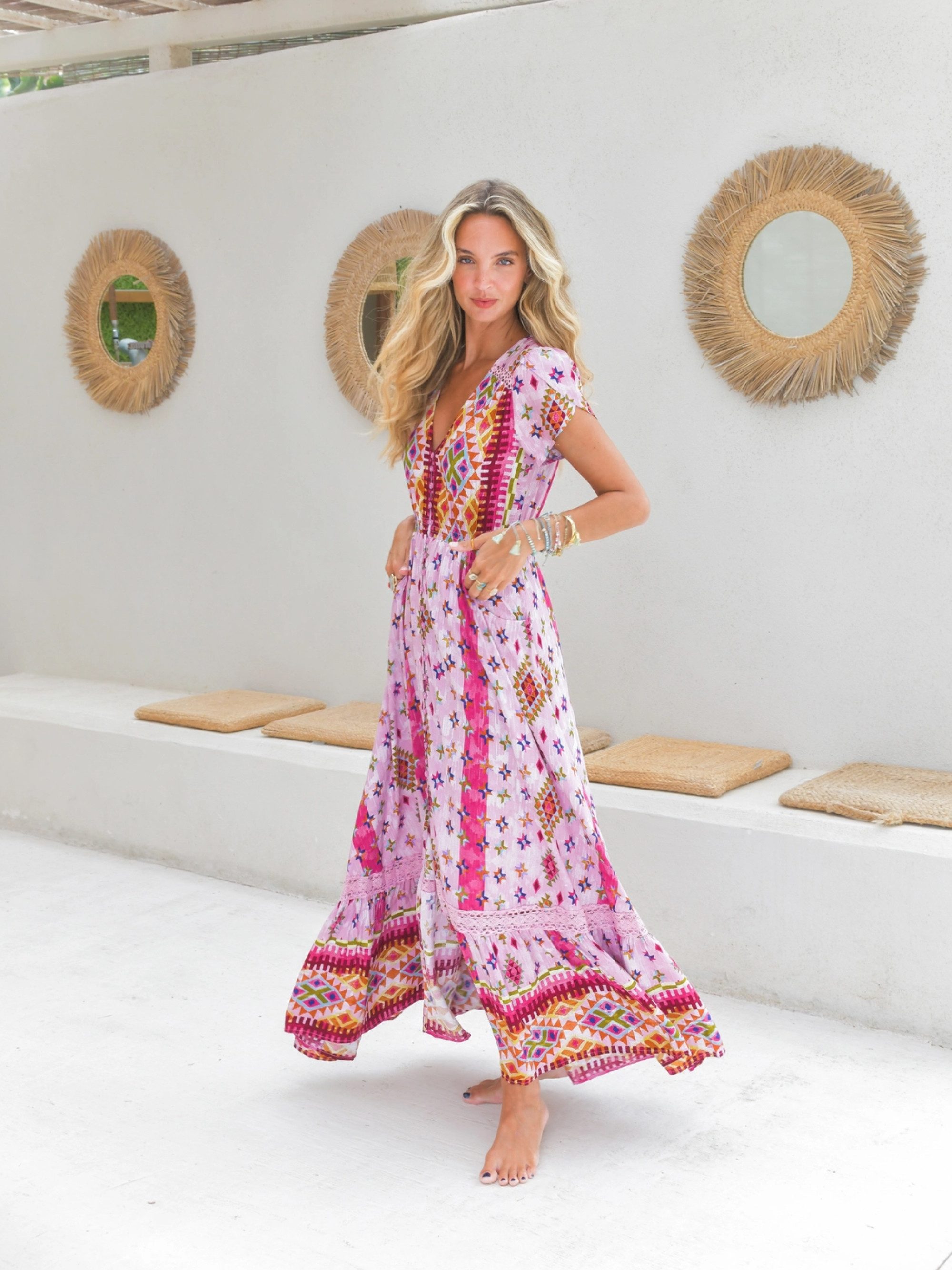 ANNIS Fashion & Accessoires Maxikleid "VAYANA" v. Jaase (1-tlg) NEU, aus Viskose, sommerliches Design
