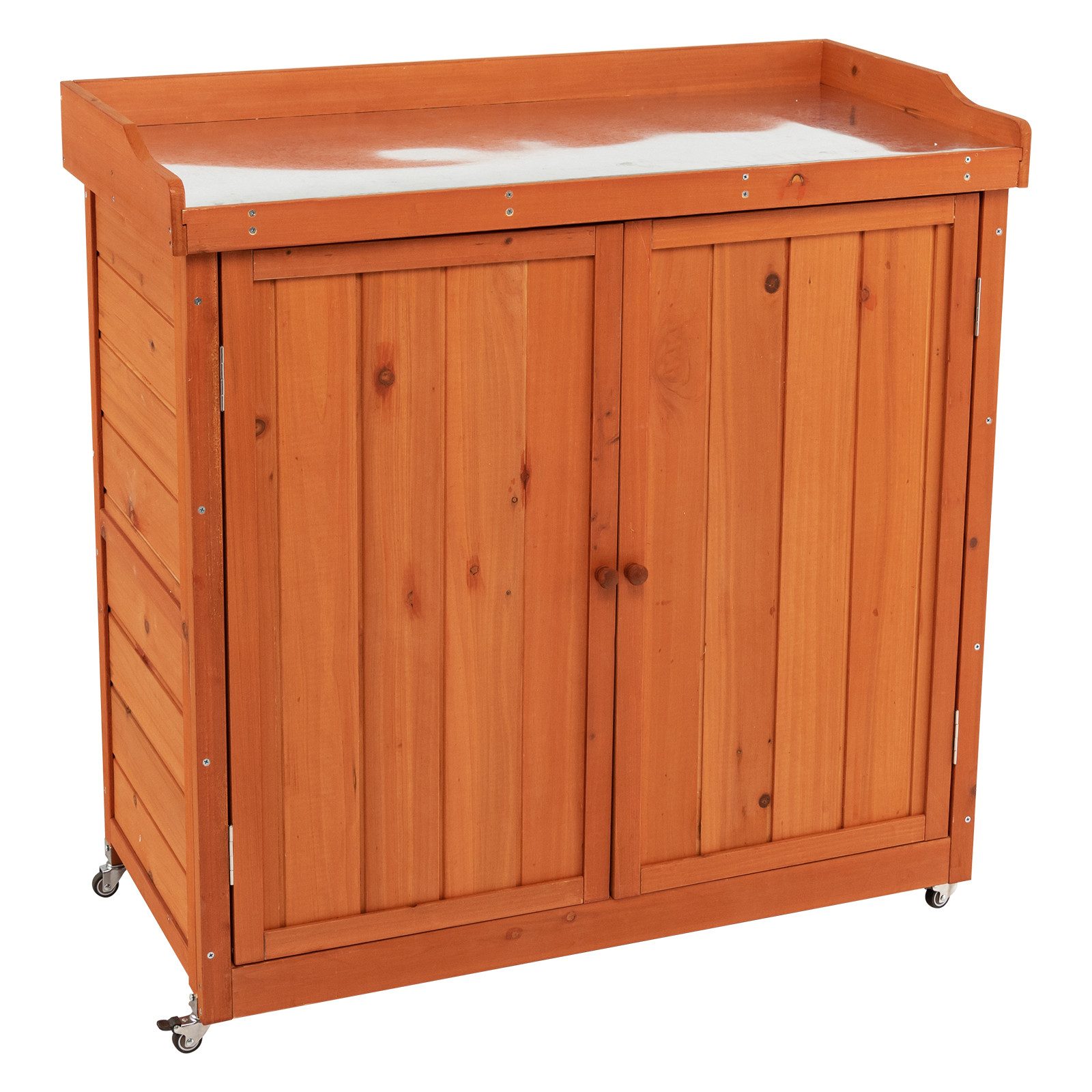 COSTWAY Geräteschrank mit herausnehmbarem Regal, auf Rollen, 98,5x48x100cm