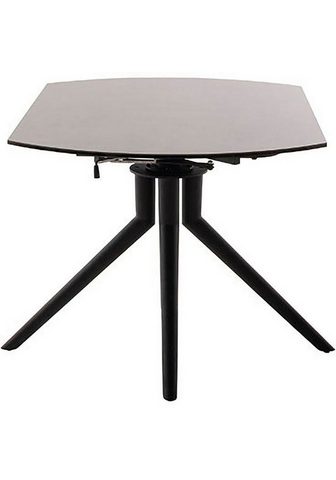 MCA furniture Valgomojo stalas RUBIKON Stalas 90-135 cm (Einzelstück) Keramik metalas Längsseitenauszug išskleidžiamas 13 mm
