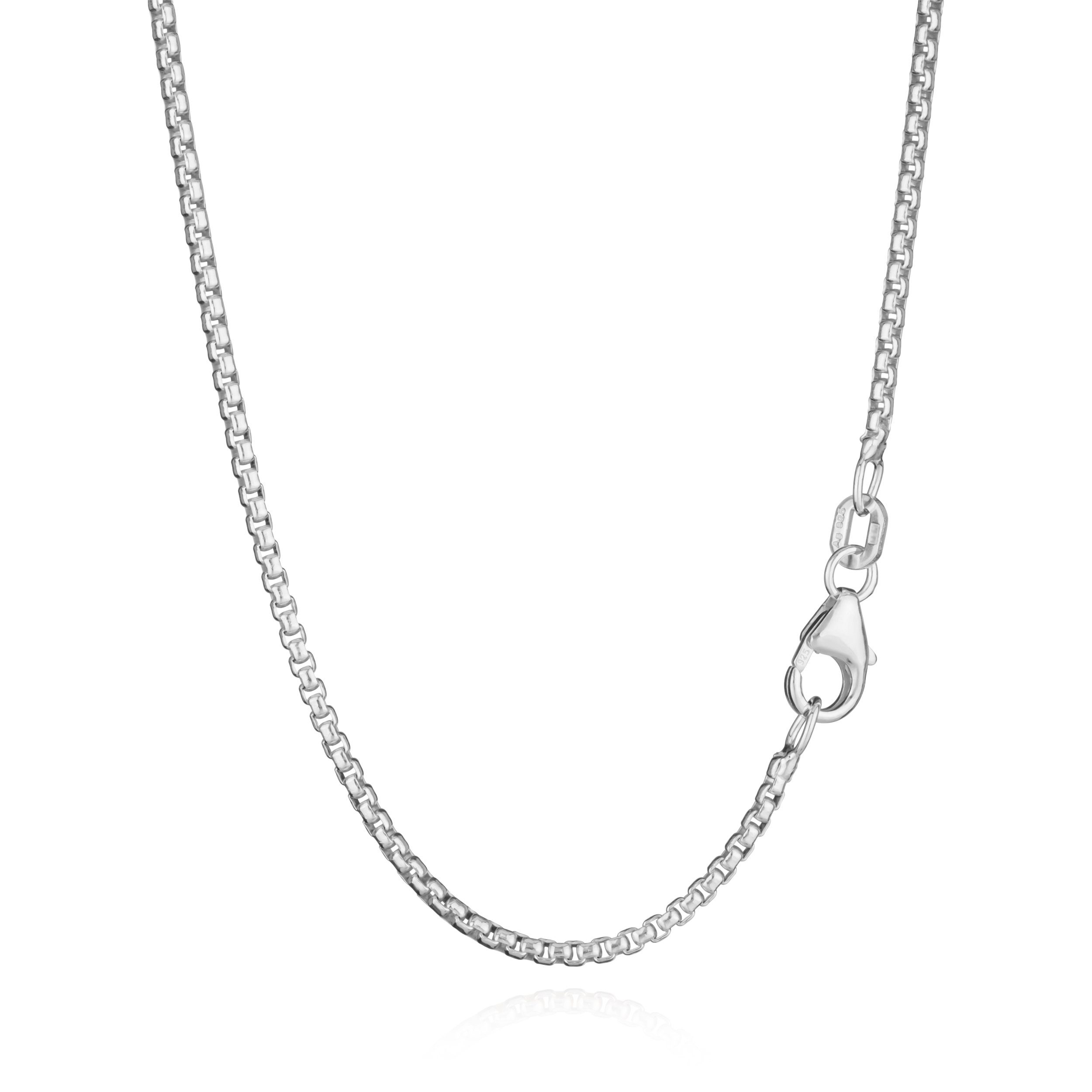 NKlaus Silberkette 40cm Venezia Kette rund 925 Sterling Silber 1,5mm, Halskette füt Kettenanhänger